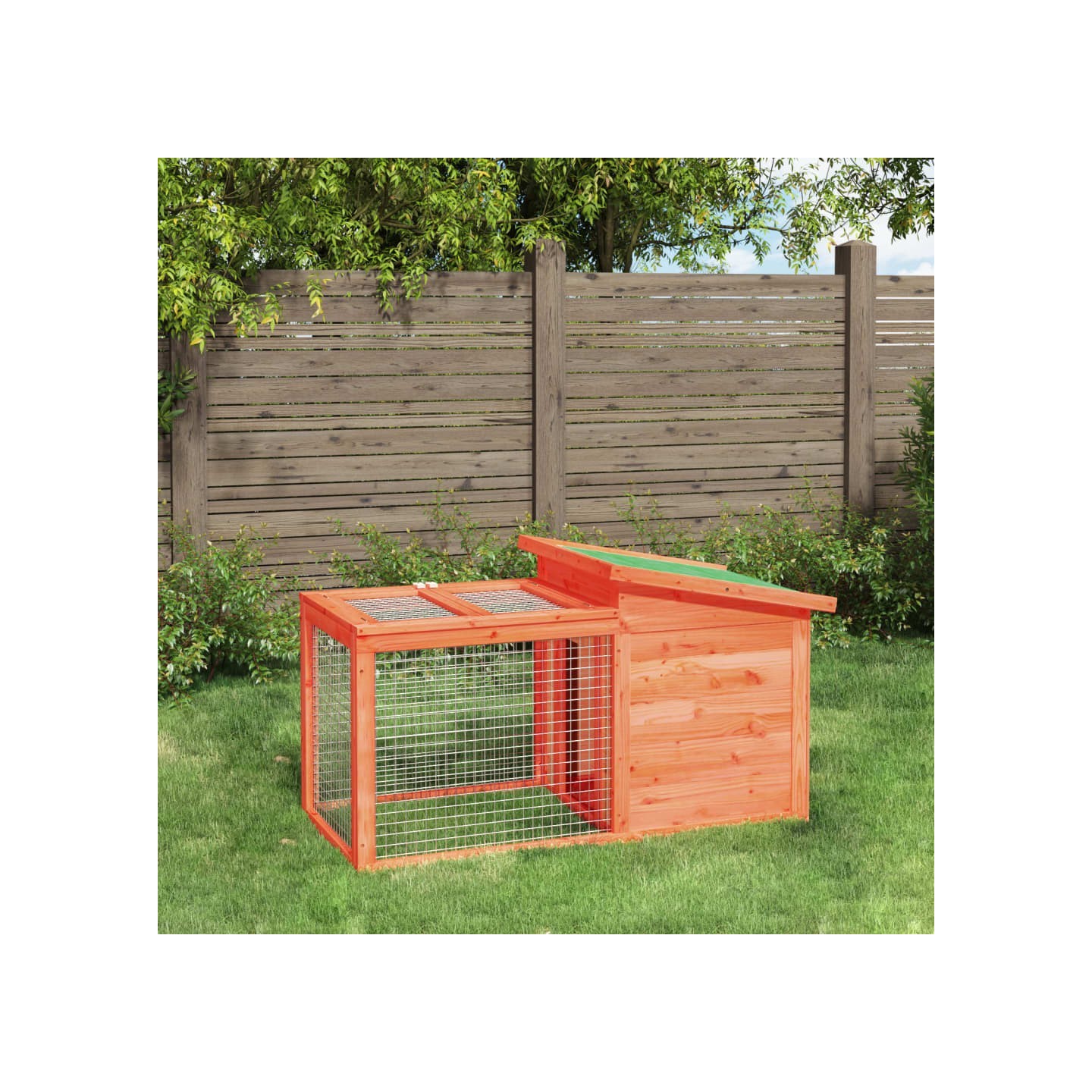 Clapier marron 100,5x54x55 cm bois de pin massif