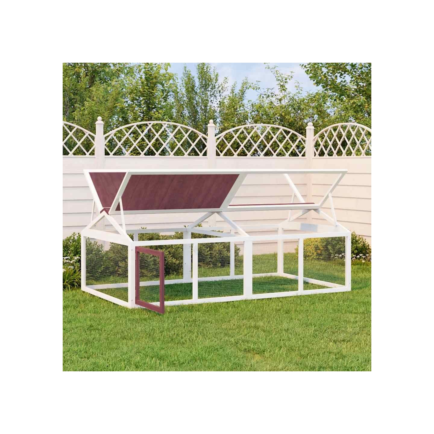 Enclos animaux moka 200x112,5x74 cm bois massif de pin