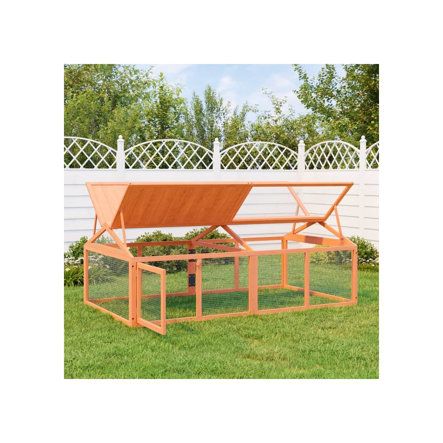 Enclos animaux marron 200x112,5x74 cm bois massif de pin