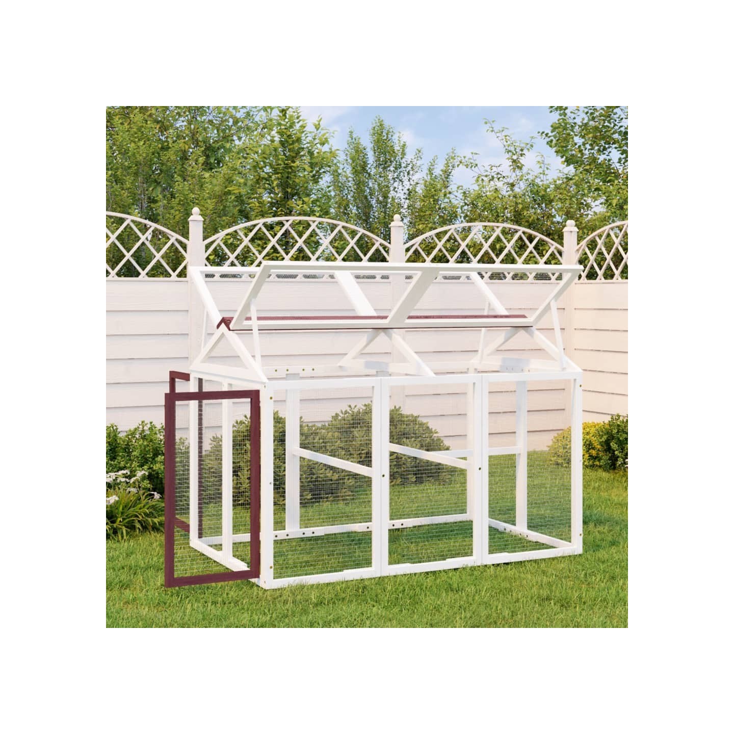 Enclos animaux moka 141x94x104 cm bois massif de pin