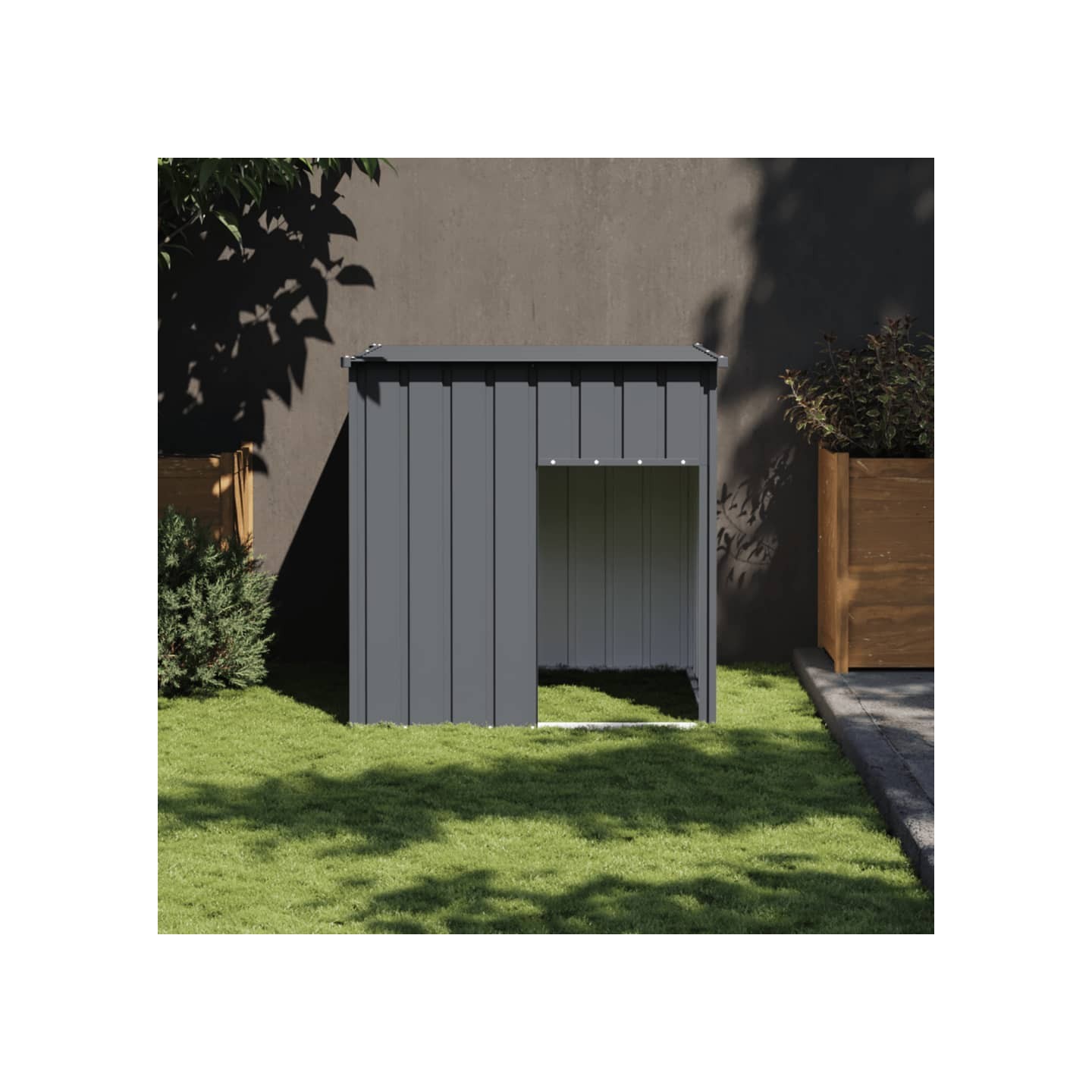Niche pour chien avec toit anthracite 110x103x109 cm