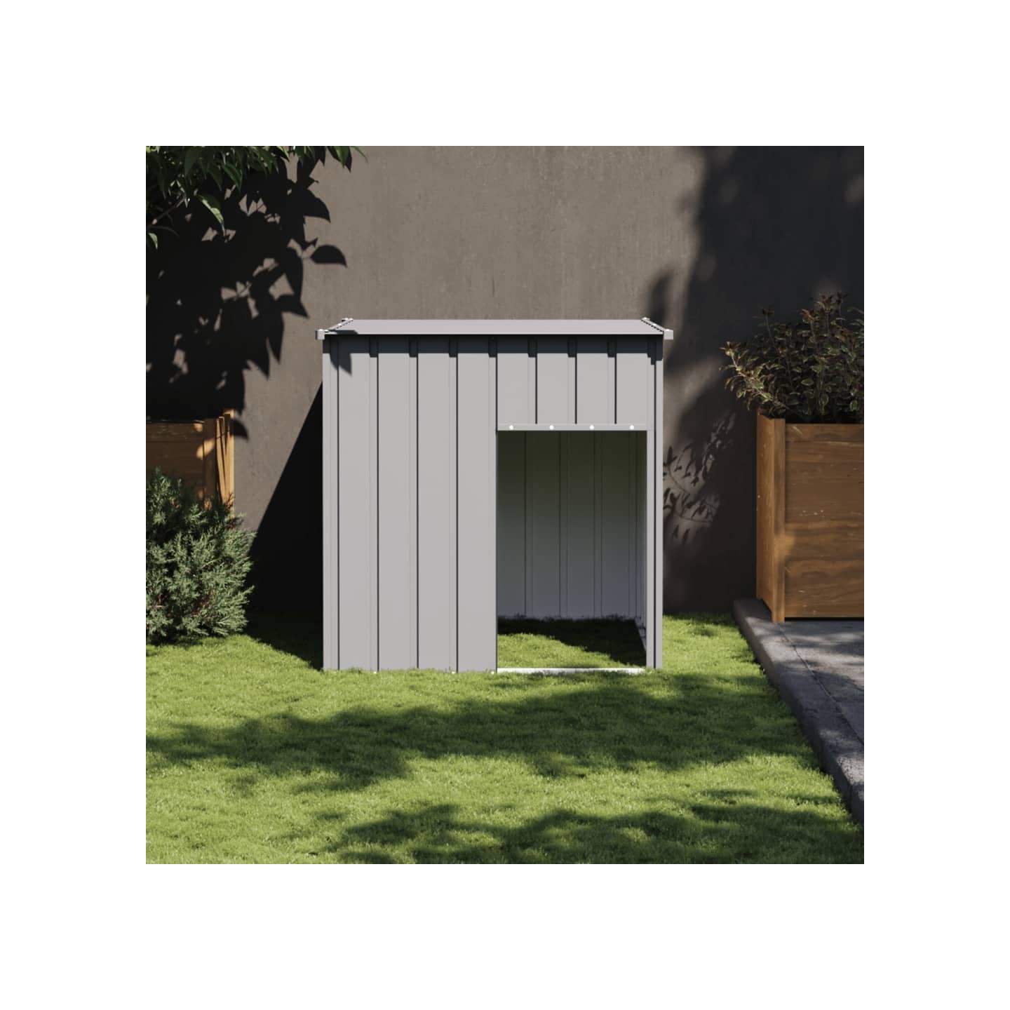Niche pour chien avec toit gris clair 110x103x109 cm