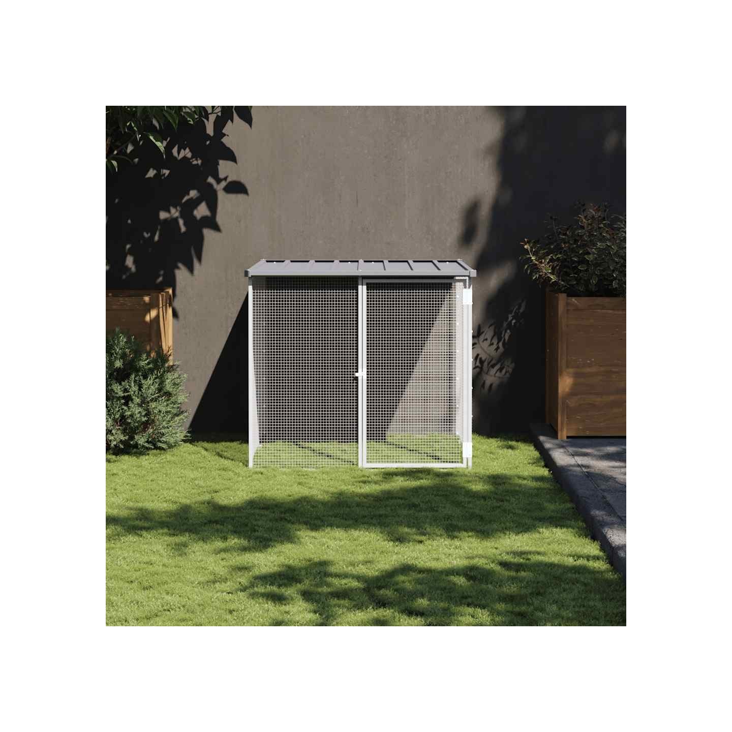 Poulailler avec toit gris clair 103x98x90 cm acier galvanisé