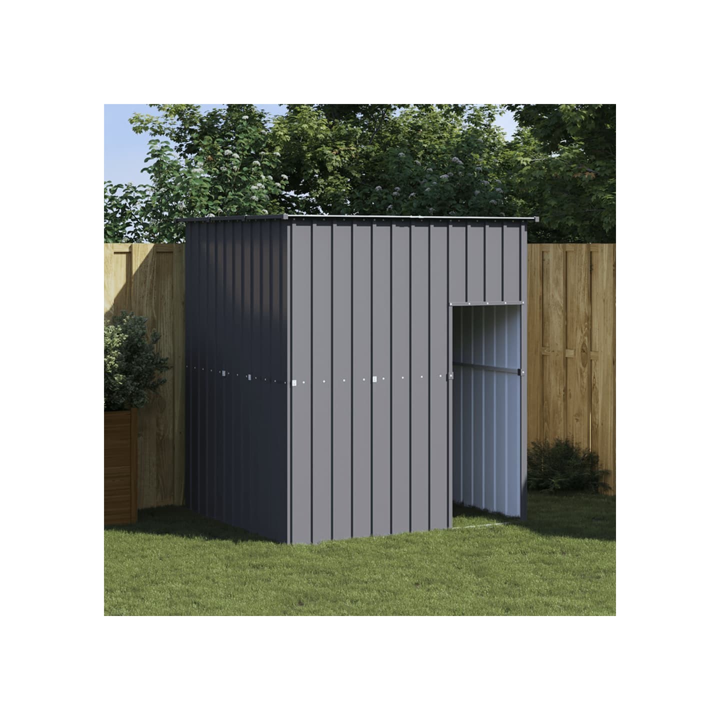 Niche pour chien avec toit anthracite acier galvanisé