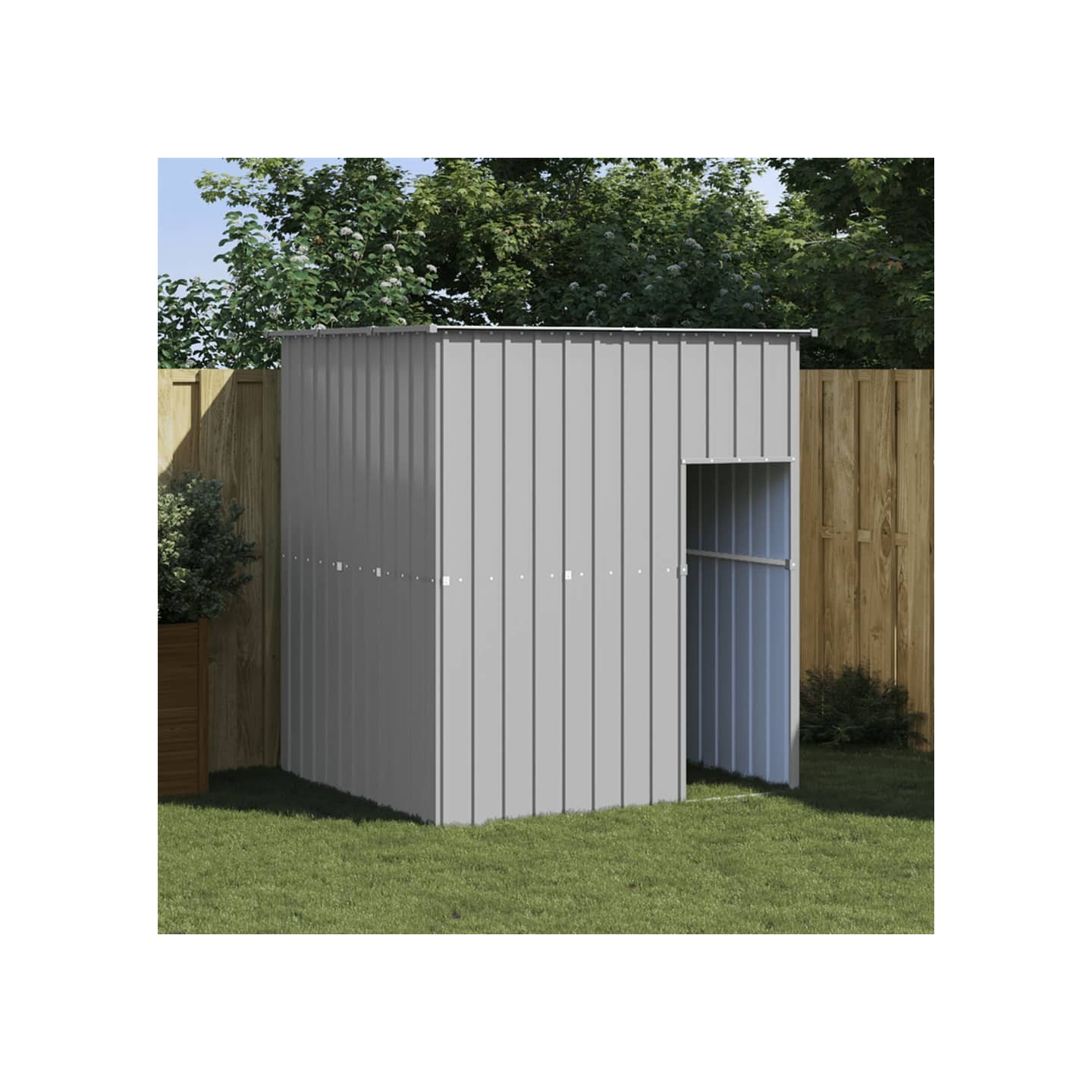 Niche pour chien avec toit gris clair acier galvanisé