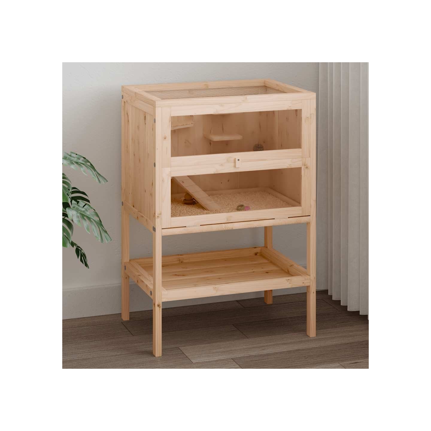 Cage pour hamster 55x40x80 cm Bois massif Sapin