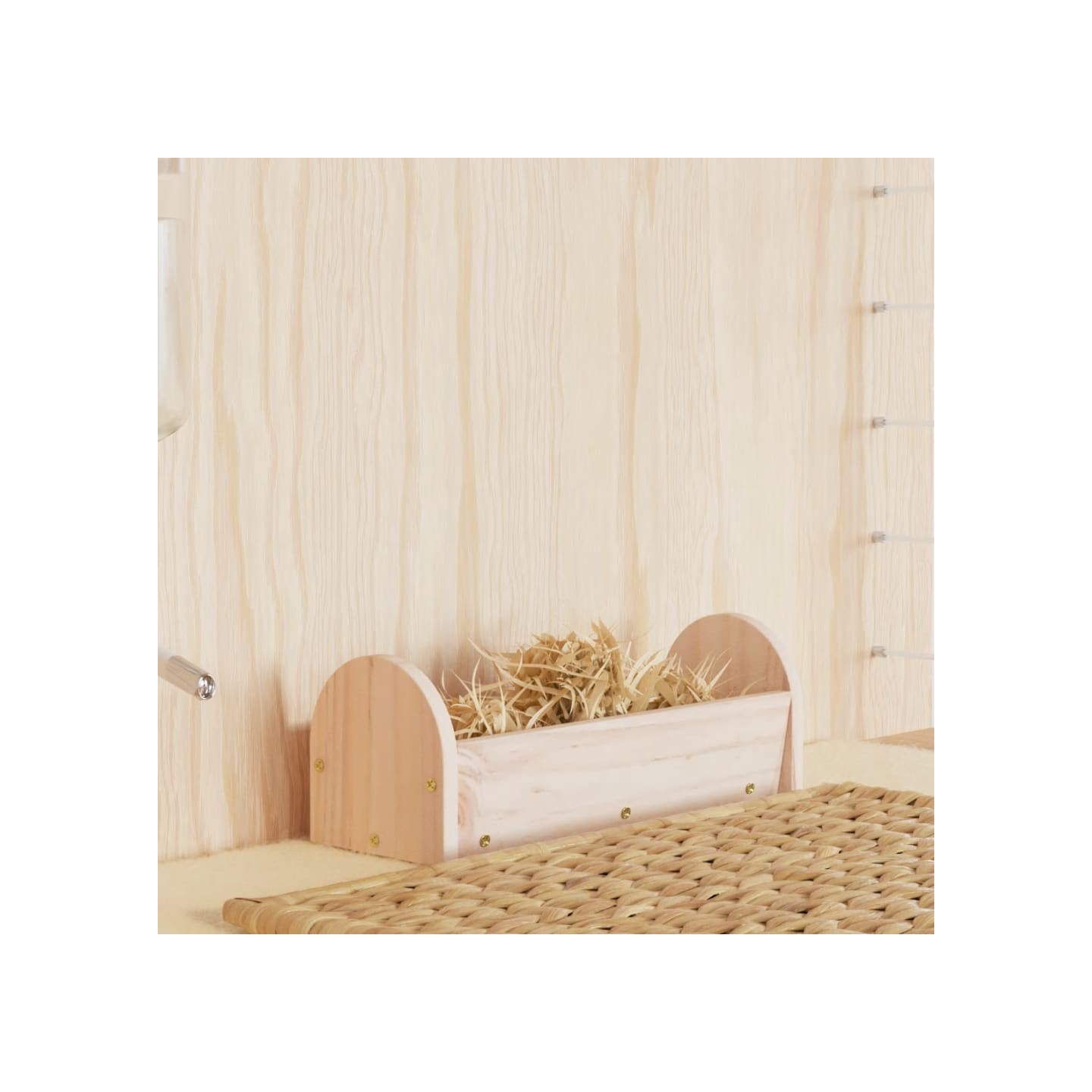 Mangeoire à foin pour lapins 28x10x10 cm bois massif de sapin