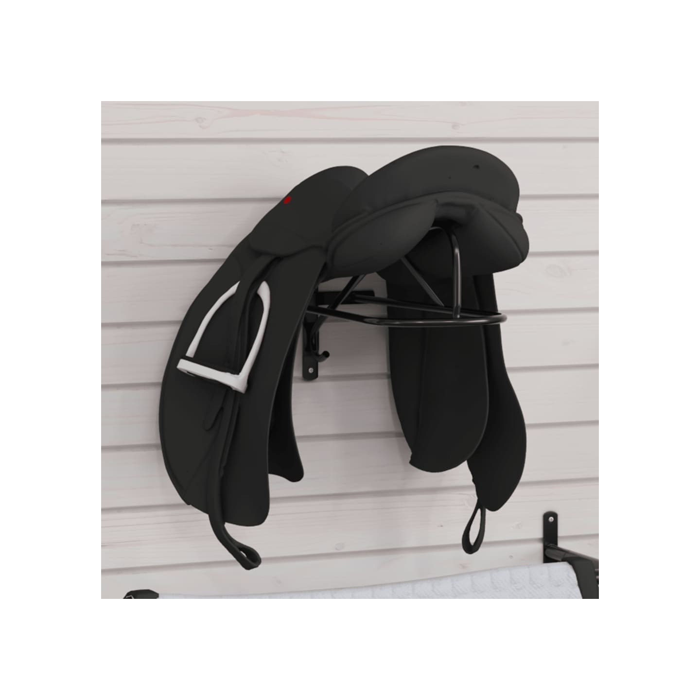 Porte-selle mural noir fer