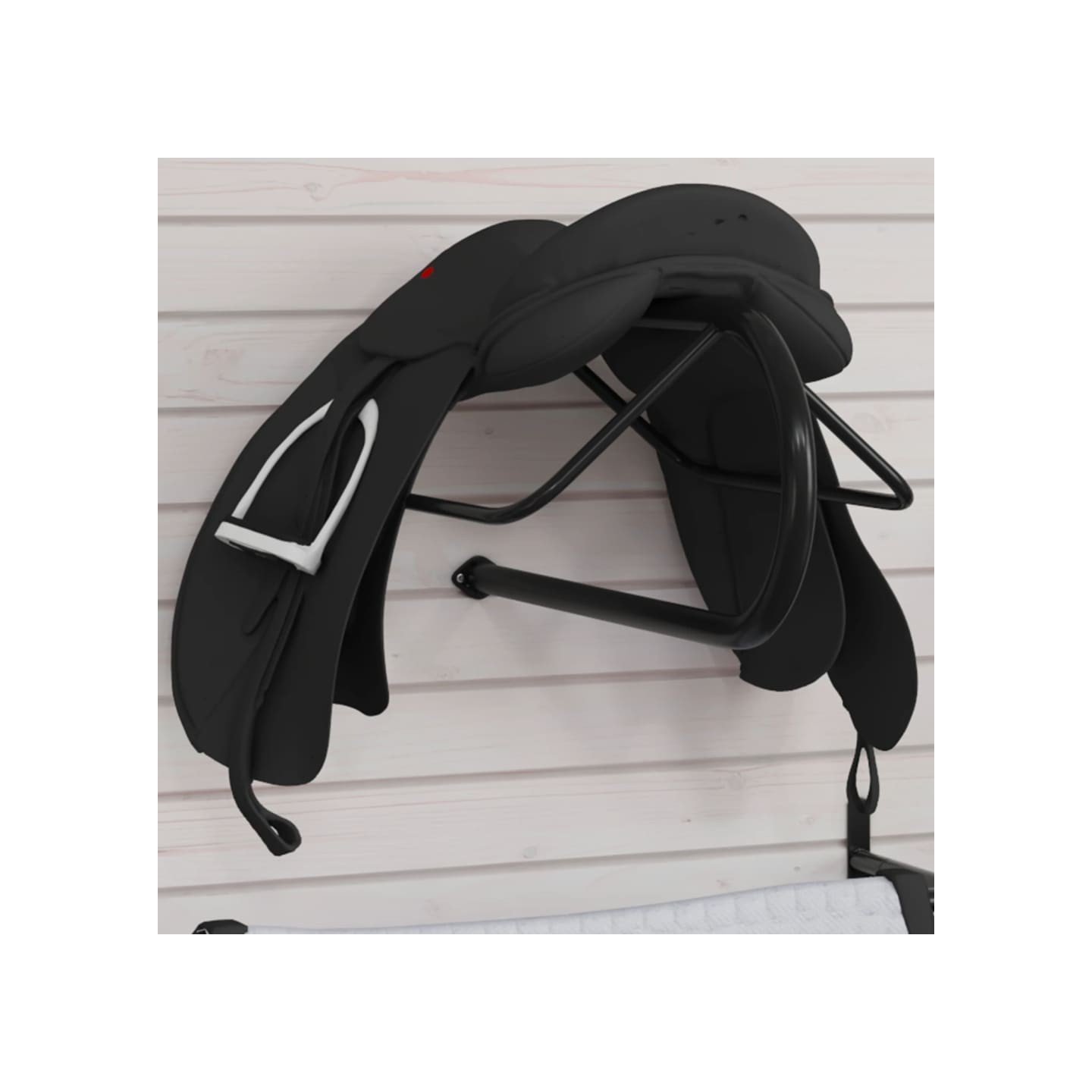 Porte-selle mural noir fer