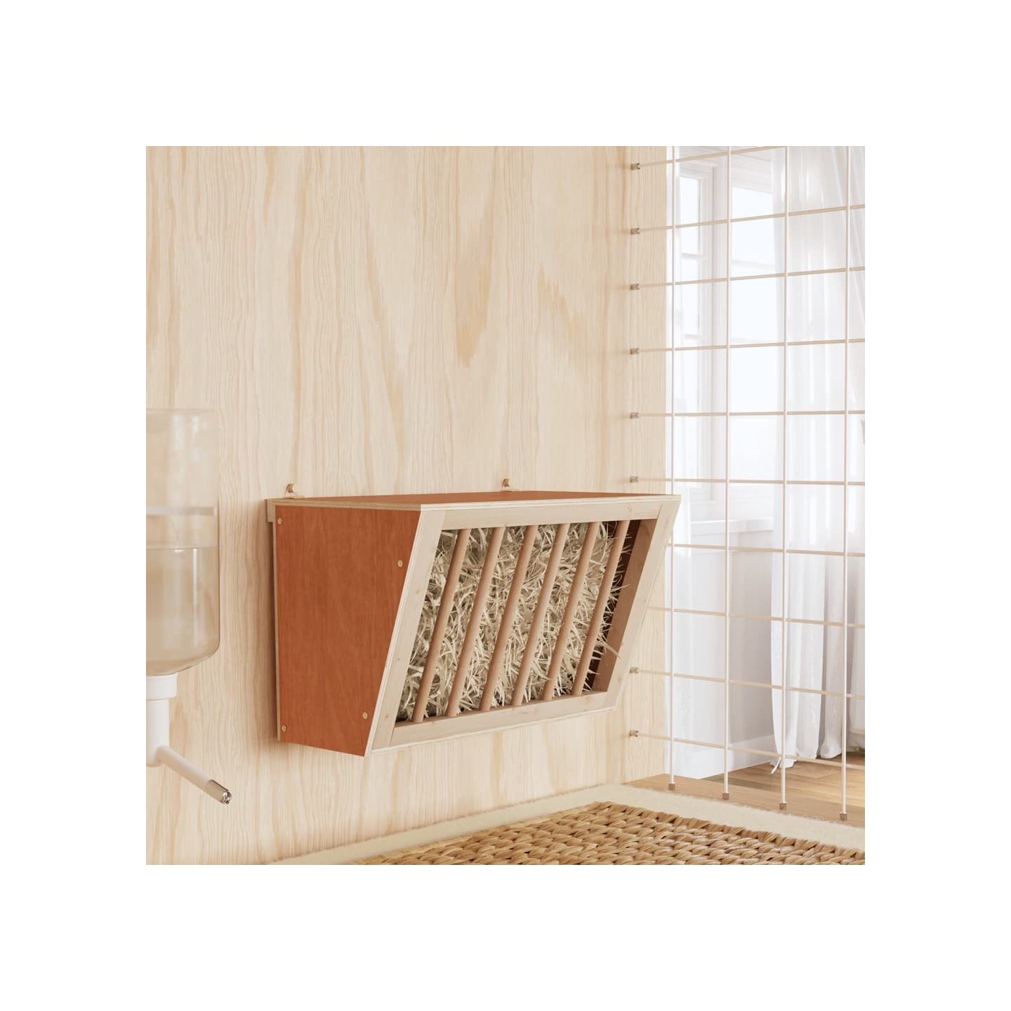 Mangeoire à foin pour lapins 37x18,5x23 cm bois massif sapin