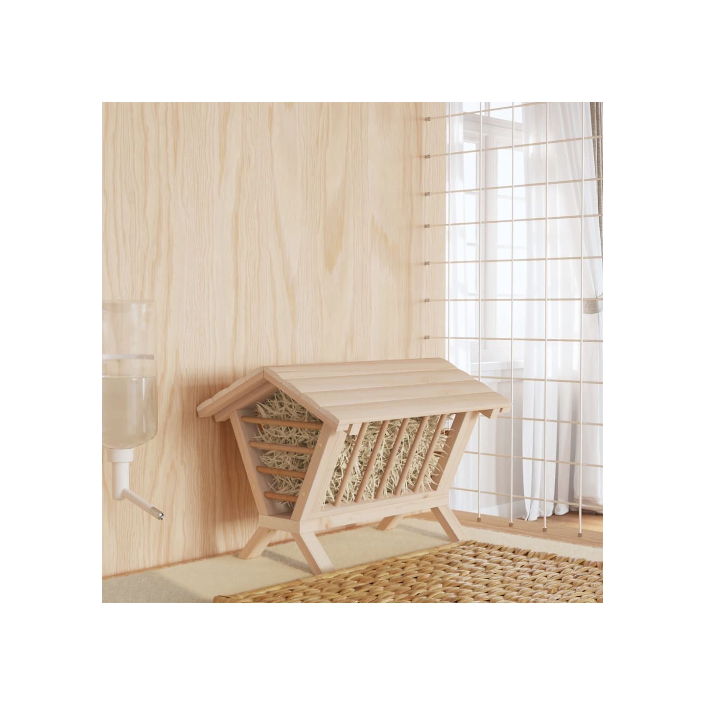 Mangeoire à foin pour lapins 44x33x33 cm bois massif de sapin