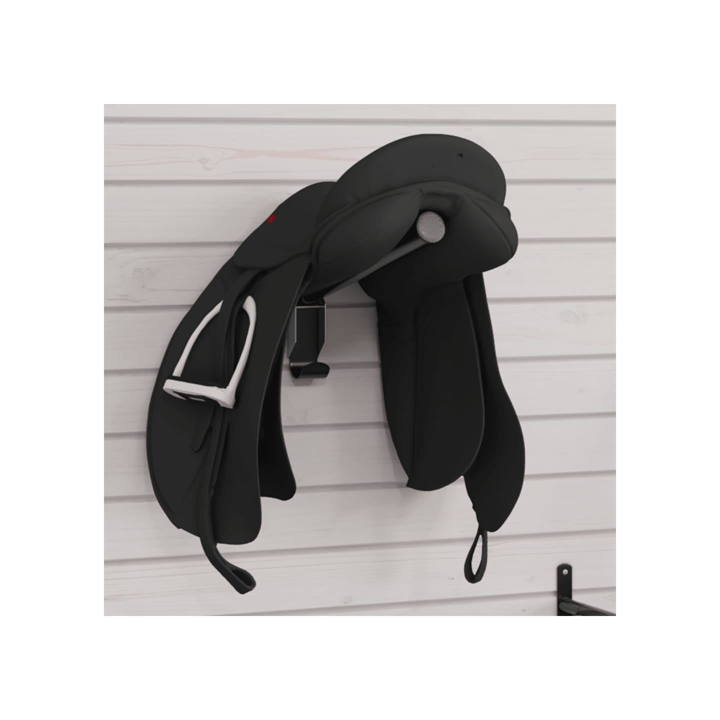 Porte-selle pliable mural noir fer