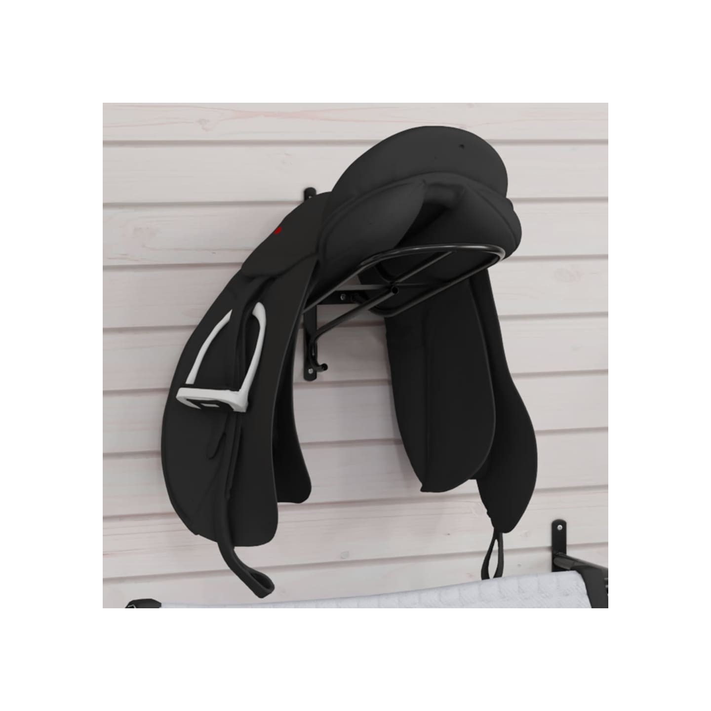 Porte-selle mural noir fer