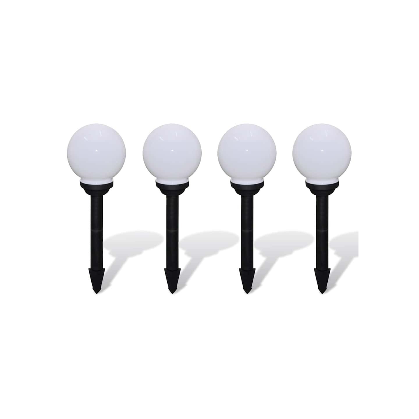 Lampes d'allée à LED 4 pcs 15 cm avec piquet de sol