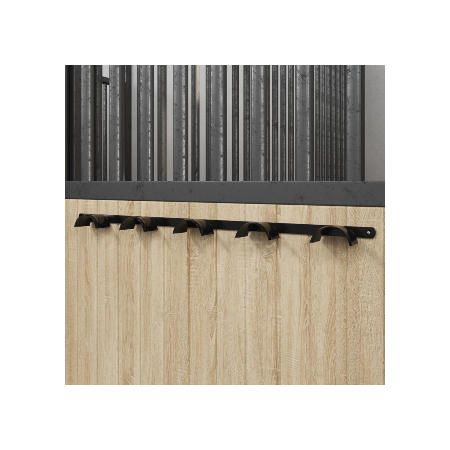 Porte-bride pour 5 brides noir fer