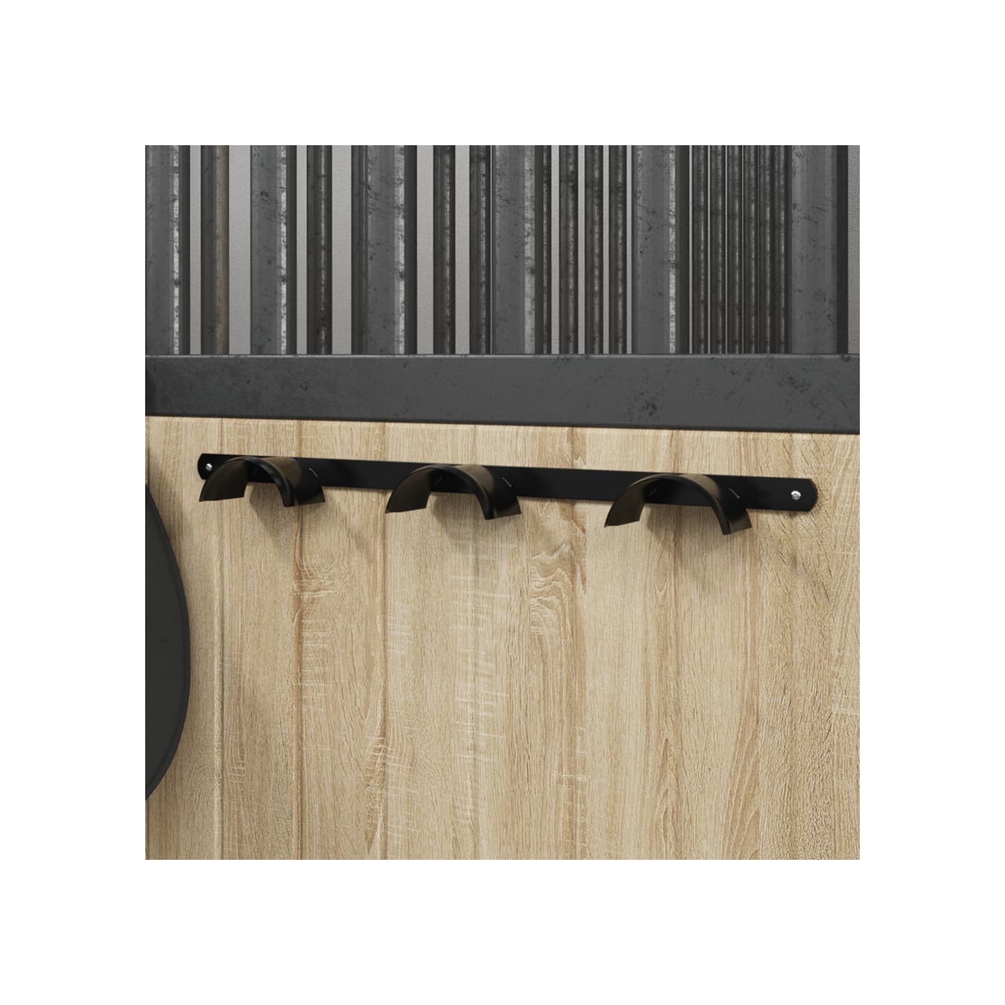 Porte-bride pour 3 brides noir fer
