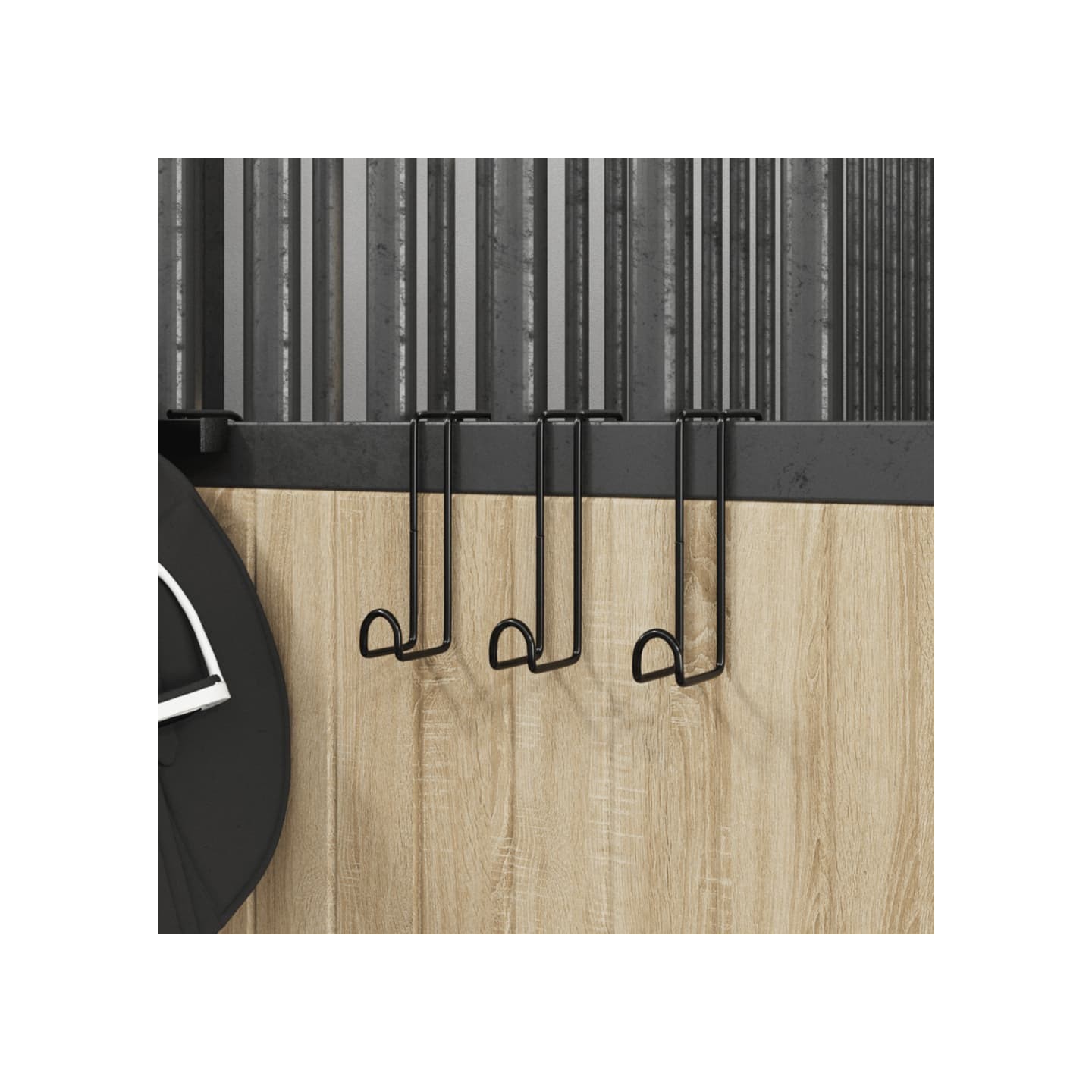 Porte-brides 3 pcs noir acier