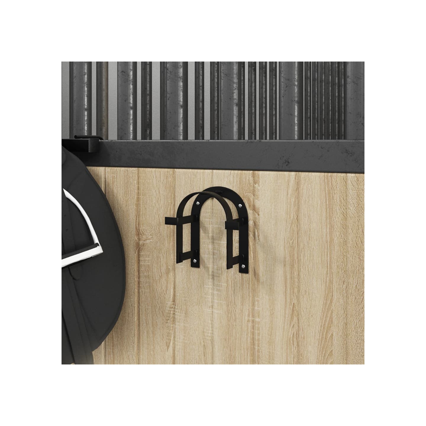 Porte-bride mural noir fer
