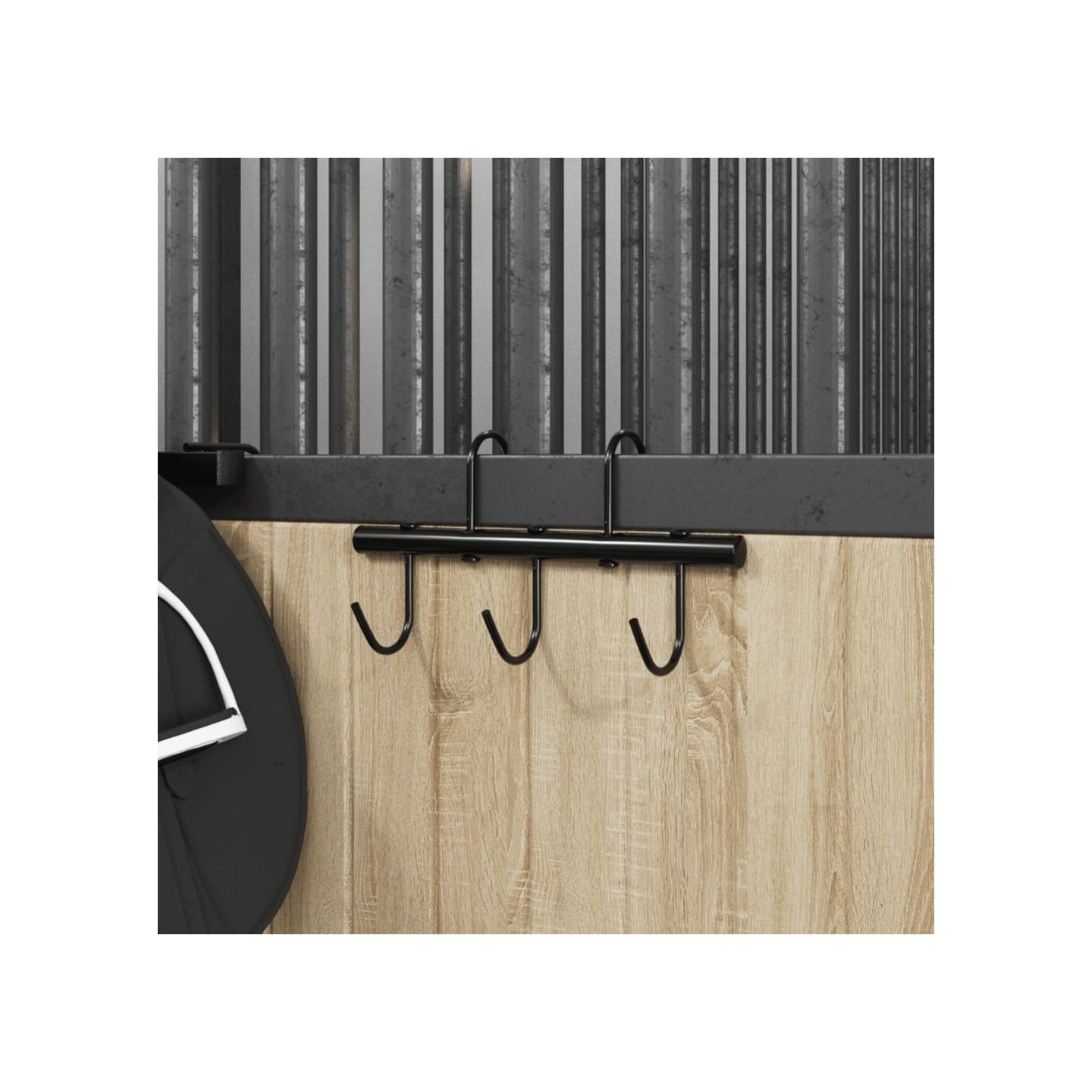 Porte-bride avec 5 crochets tournants noir acier