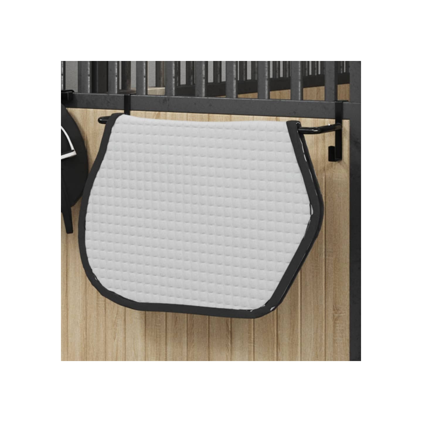 Support de tapis de selle noir fer