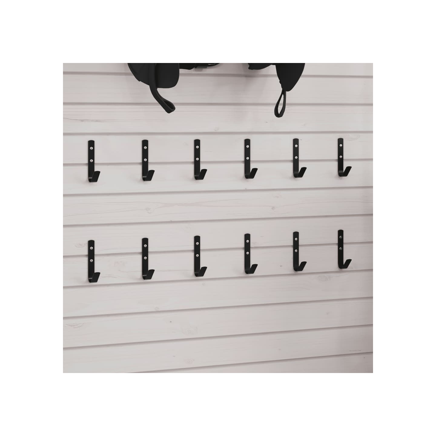 Crochets muraux en forme de J 12 pcs acier noir