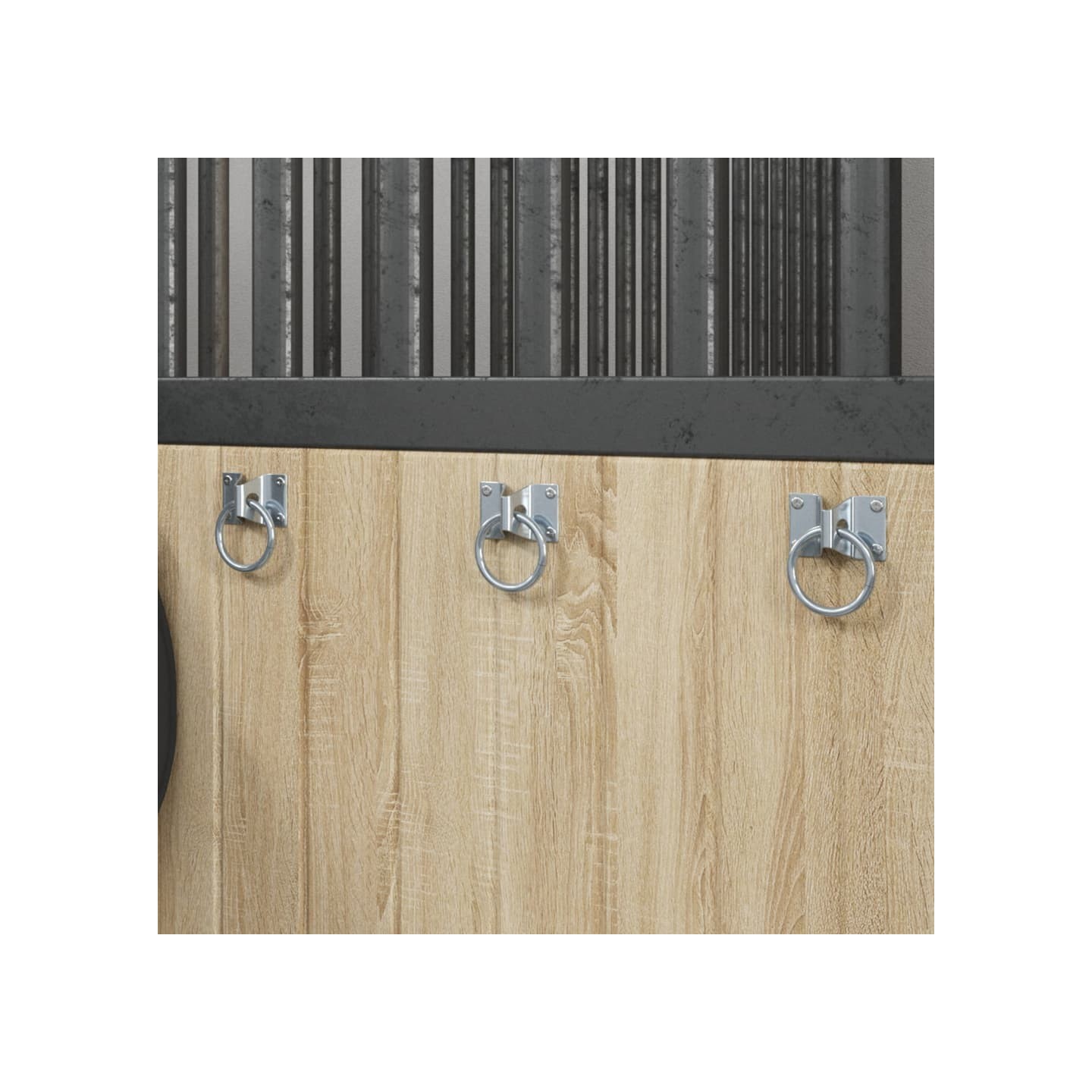 Anneaux d'attelage avec plaques 3 pcs argenté acier