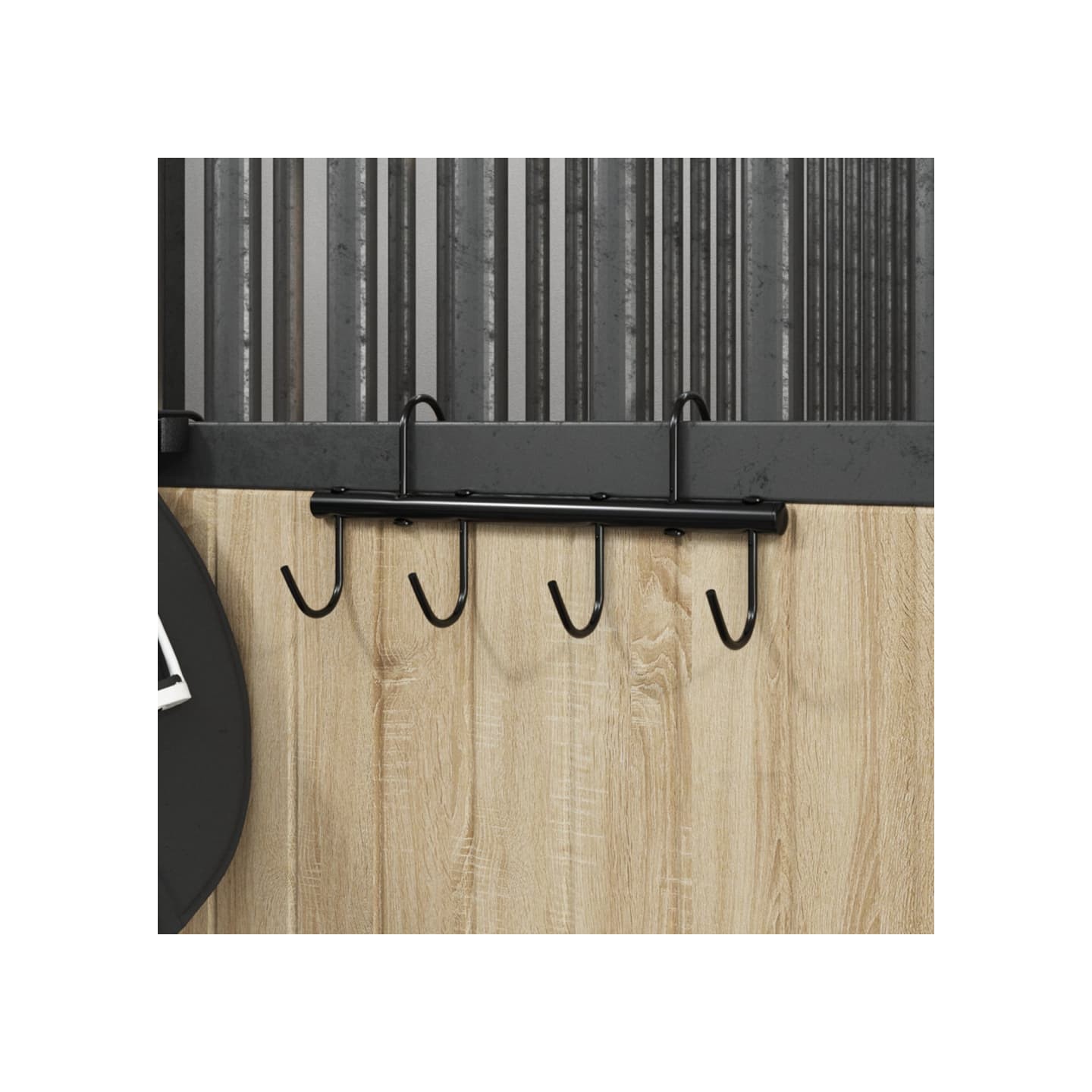 Porte-bride avec 6 crochets tournants noir acier