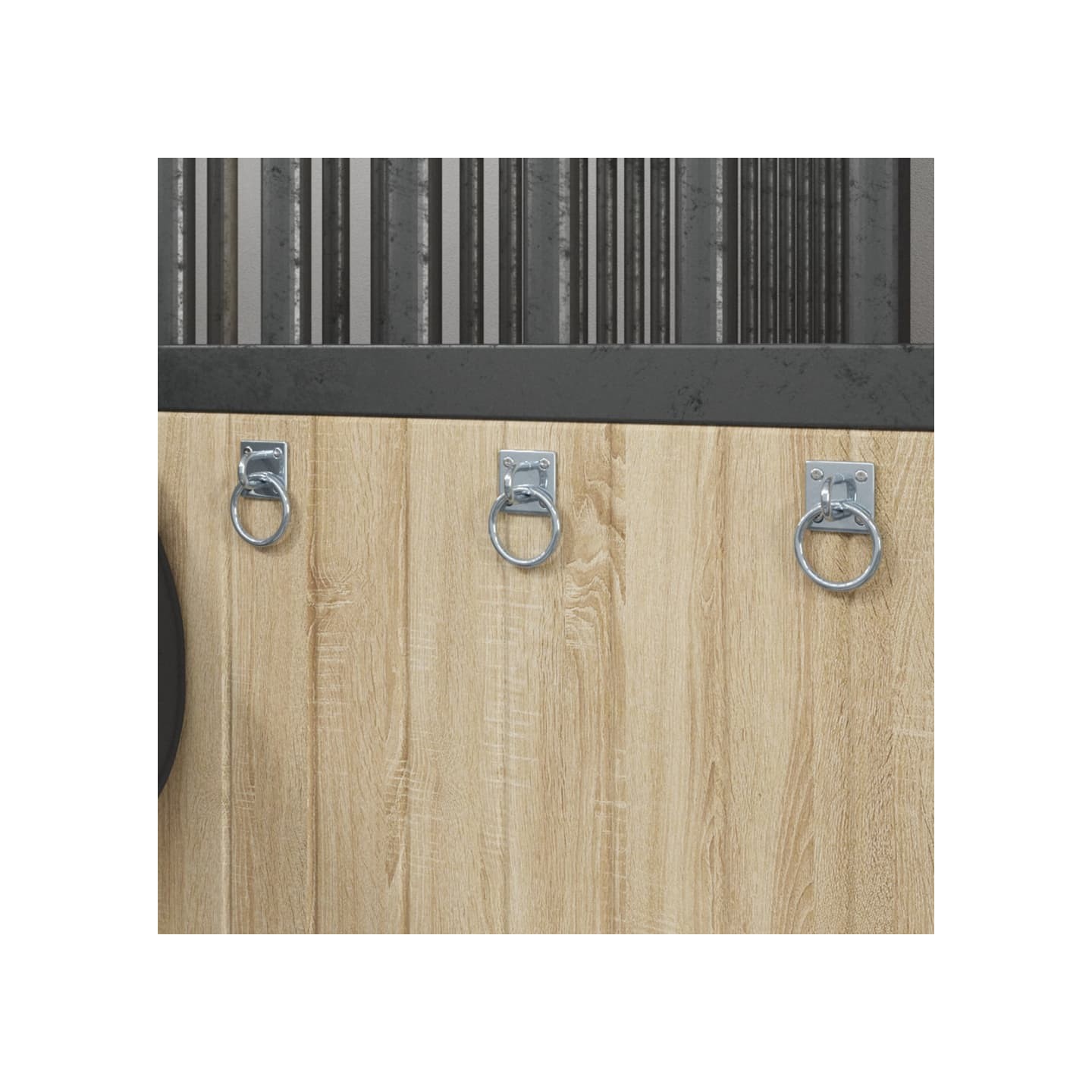 Anneaux d'attelage avec plaques 3 pcs argenté acier