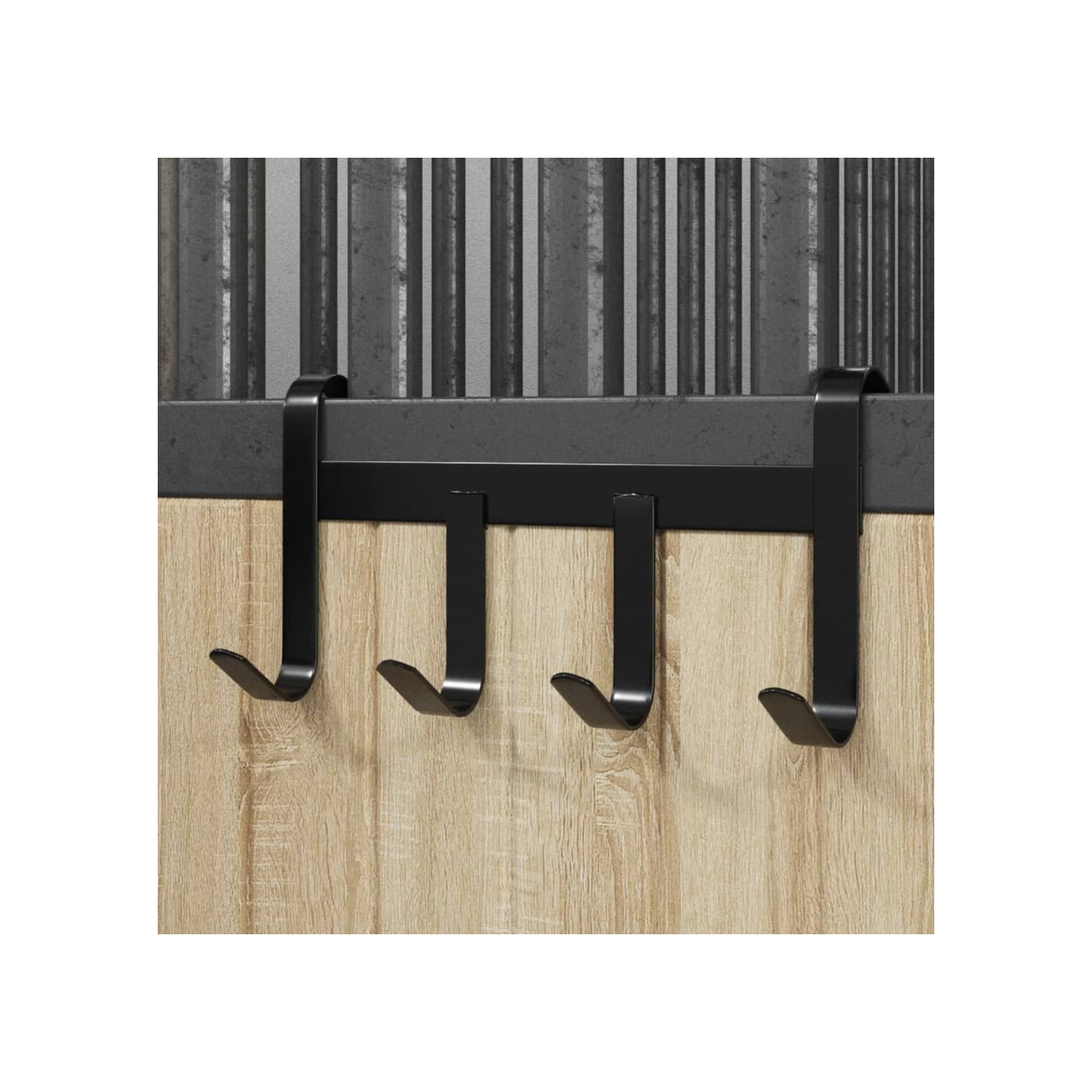 Porte-bride avec 4 crochets noir acier