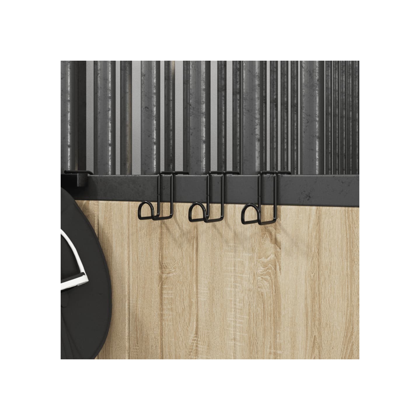 Porte-brides 3 pcs noir acier