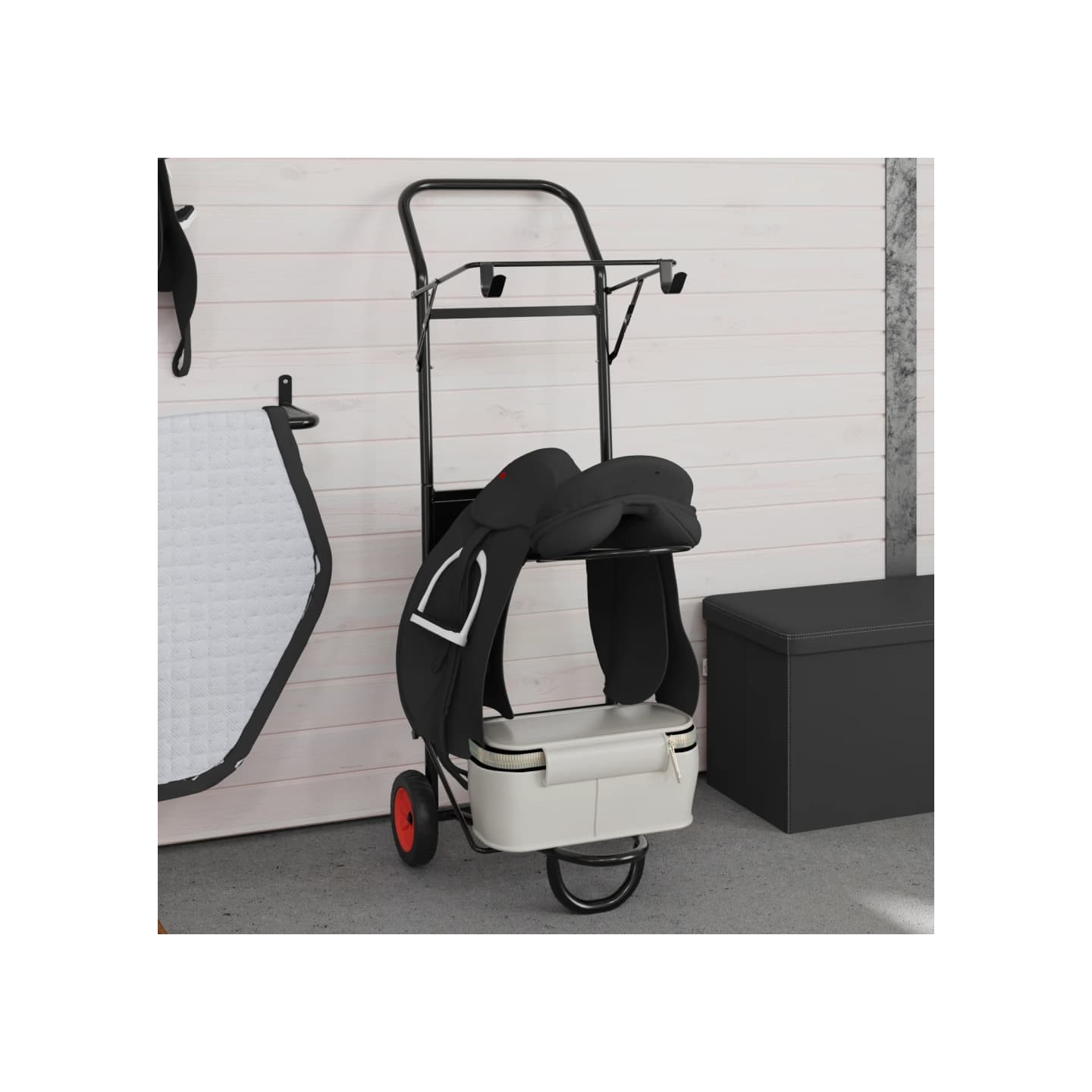 Chariot à selle pliable acier noir