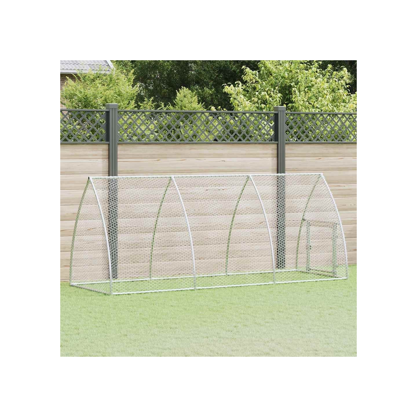 Cage pour poules argenté 300x105x120 cm acier galvanisé