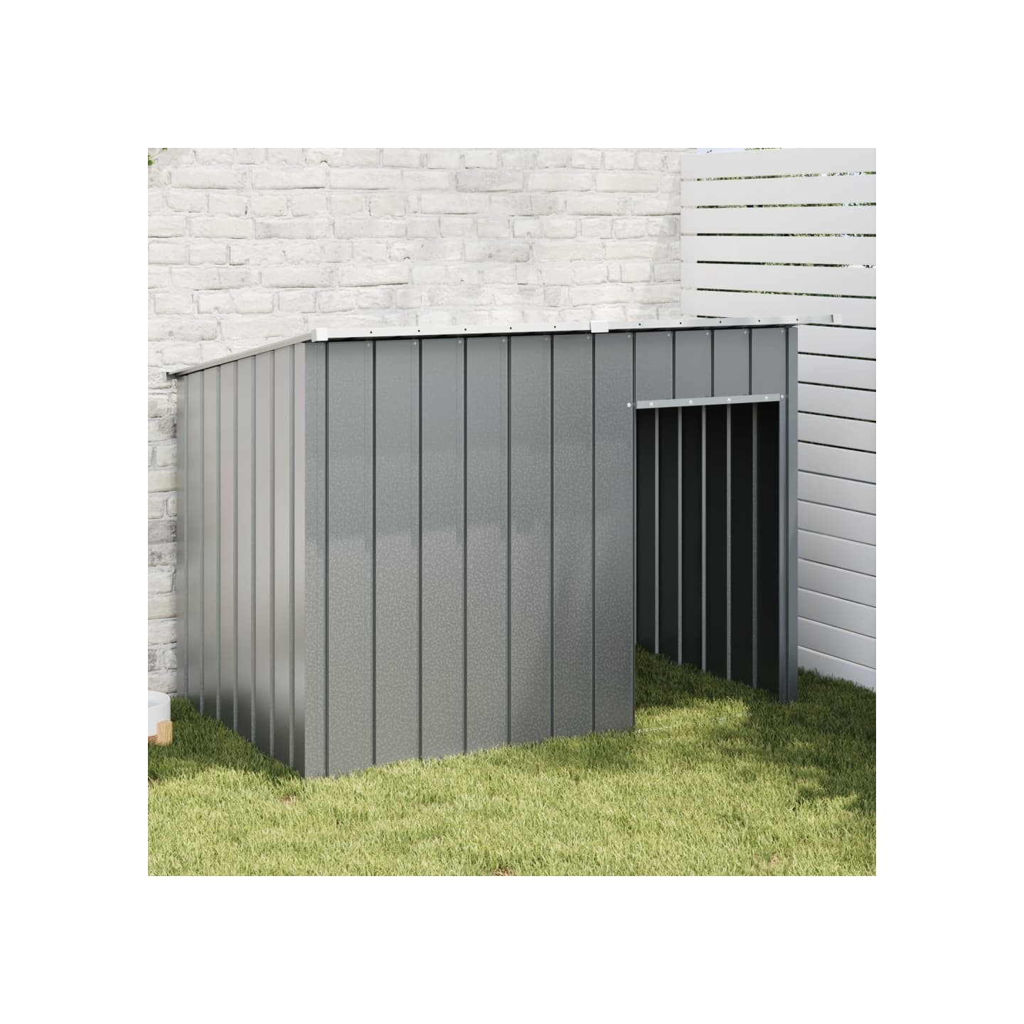 Niche pour chien avec toit anthracite acier galvanisé