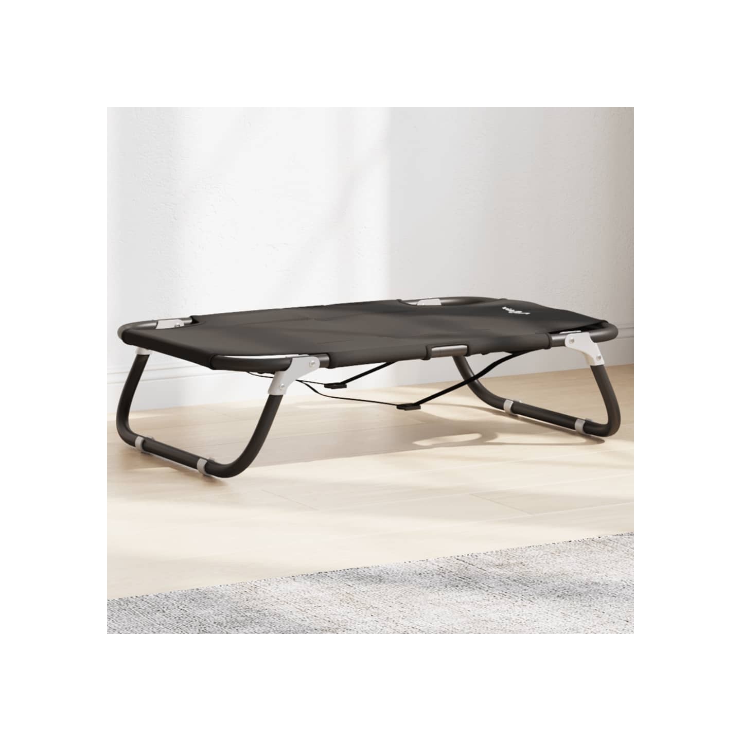 Lit pour chien pliable anthracite tissu Oxford et acier