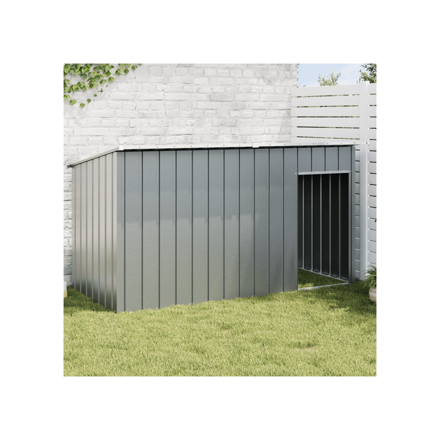 Niche pour chien avec toit anthracite acier galvanisé