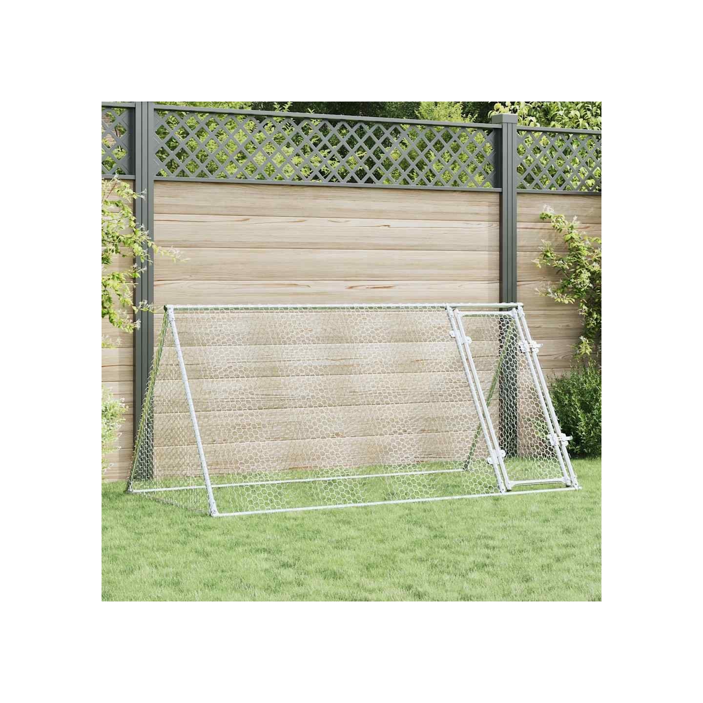 Cage pour poules argenté 200x105x91 cm acier galvanisé
