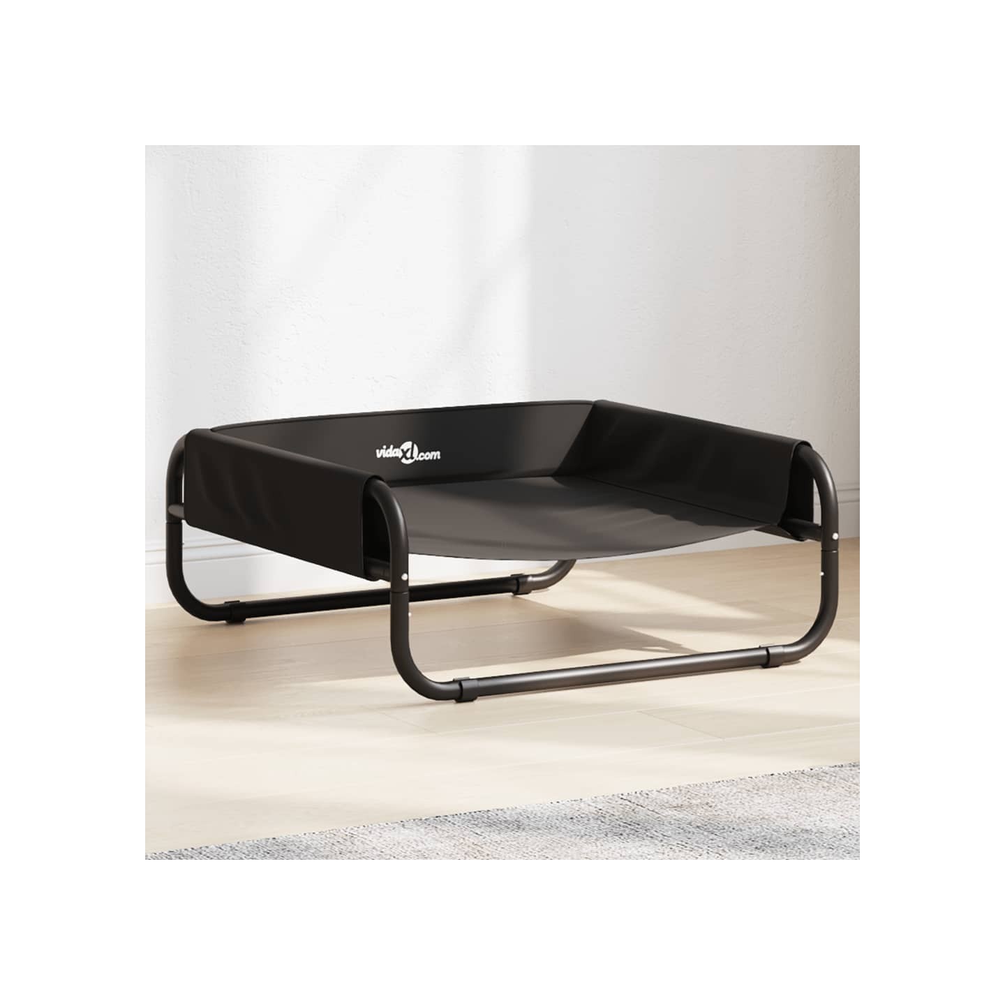 Lit surélevé pour chien anthracite tissu Oxford et acier