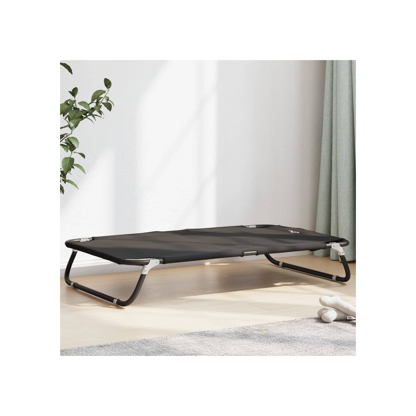 Lit pour chien pliable anthracite tissu Oxford et acier
