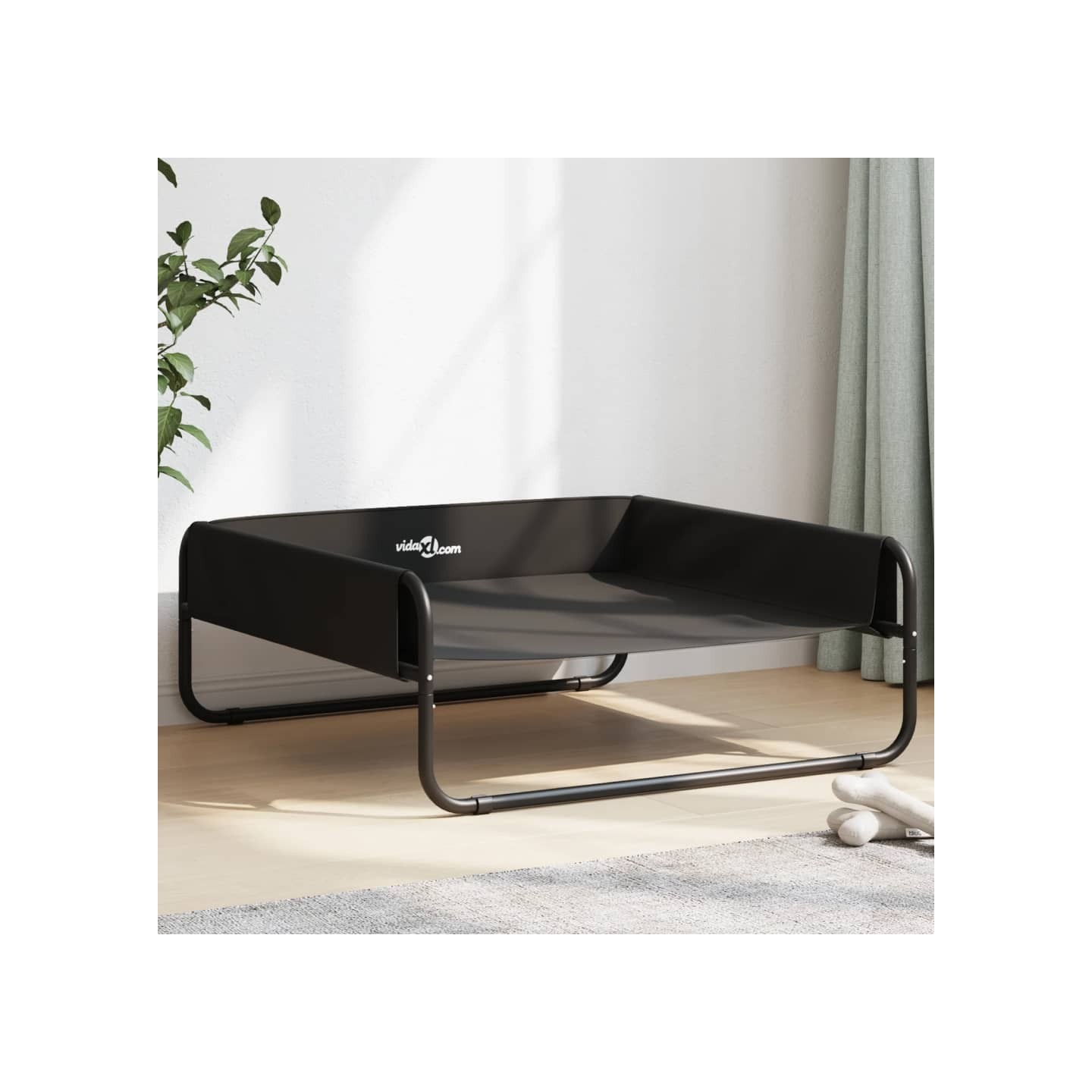 Lit surélevé pour chien anthracite tissu Oxford et acier