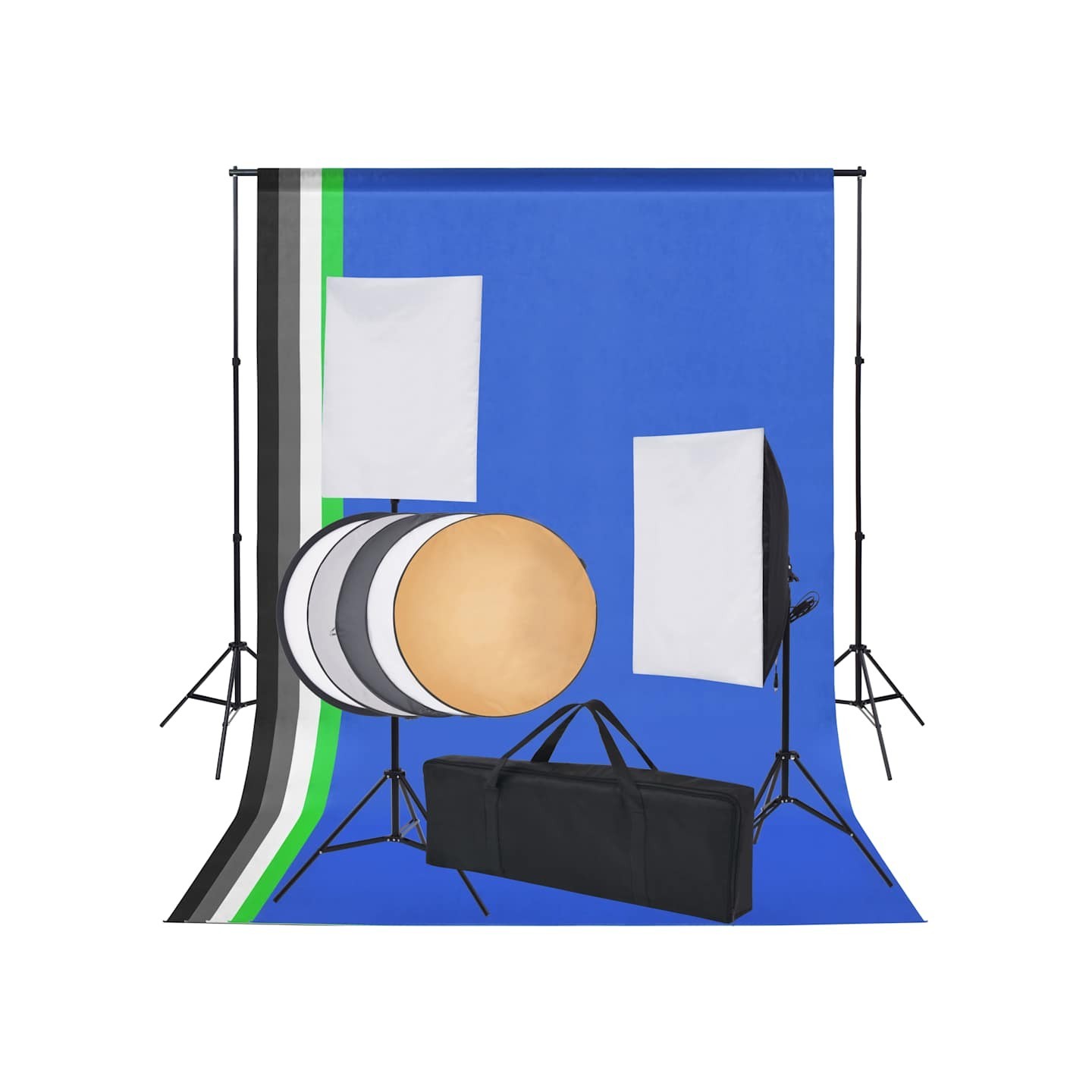 Kit de studio 5 toiles de fond colorées et 2 boîtes à lumière