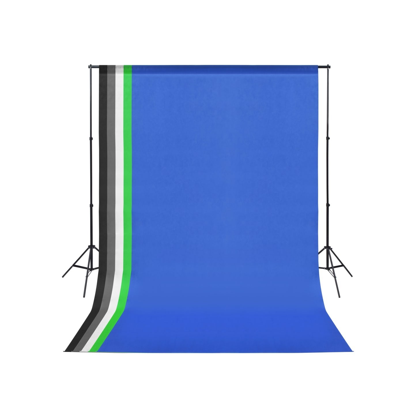 Kit de studio avec 5 toiles de fond colorées et cadre réglable