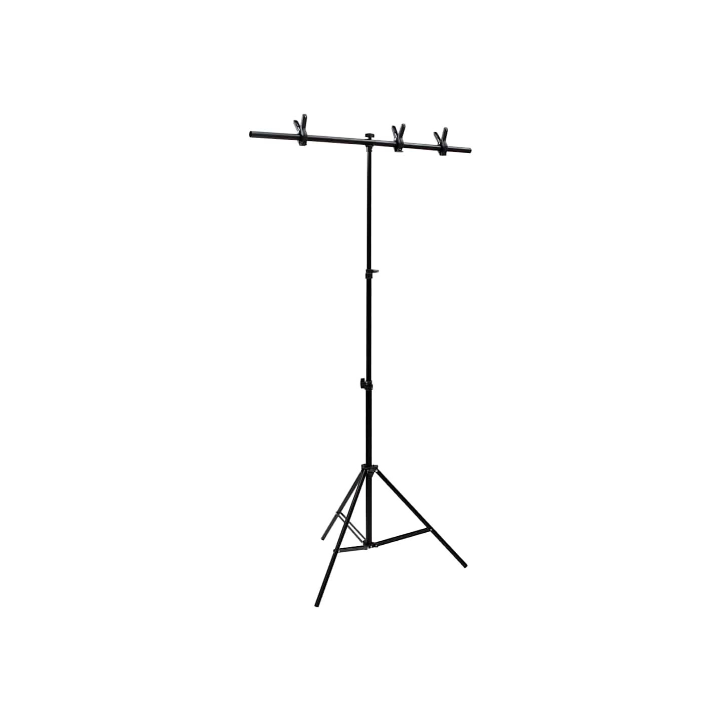 Support de fond en forme de T Noir 91x60x(70-200) cm