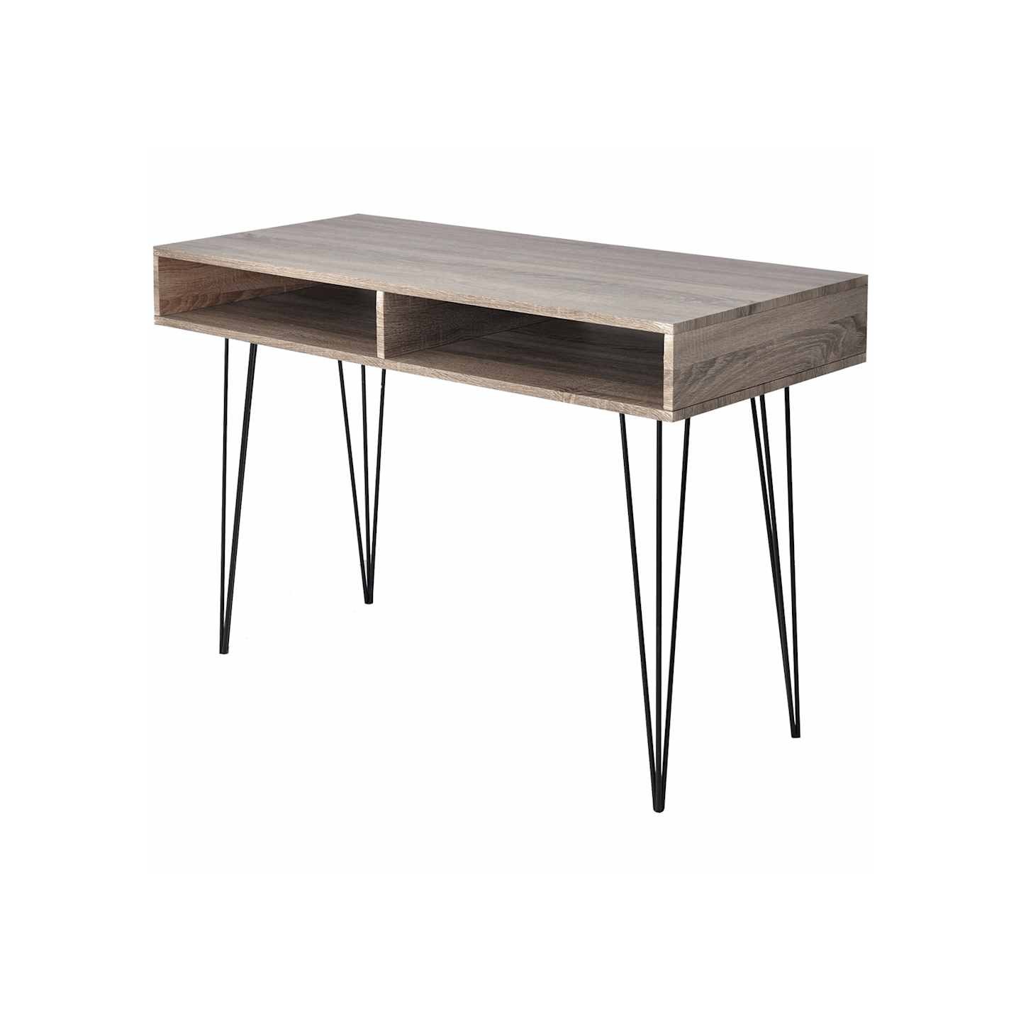 Bureau avec 2 compartiments Gris