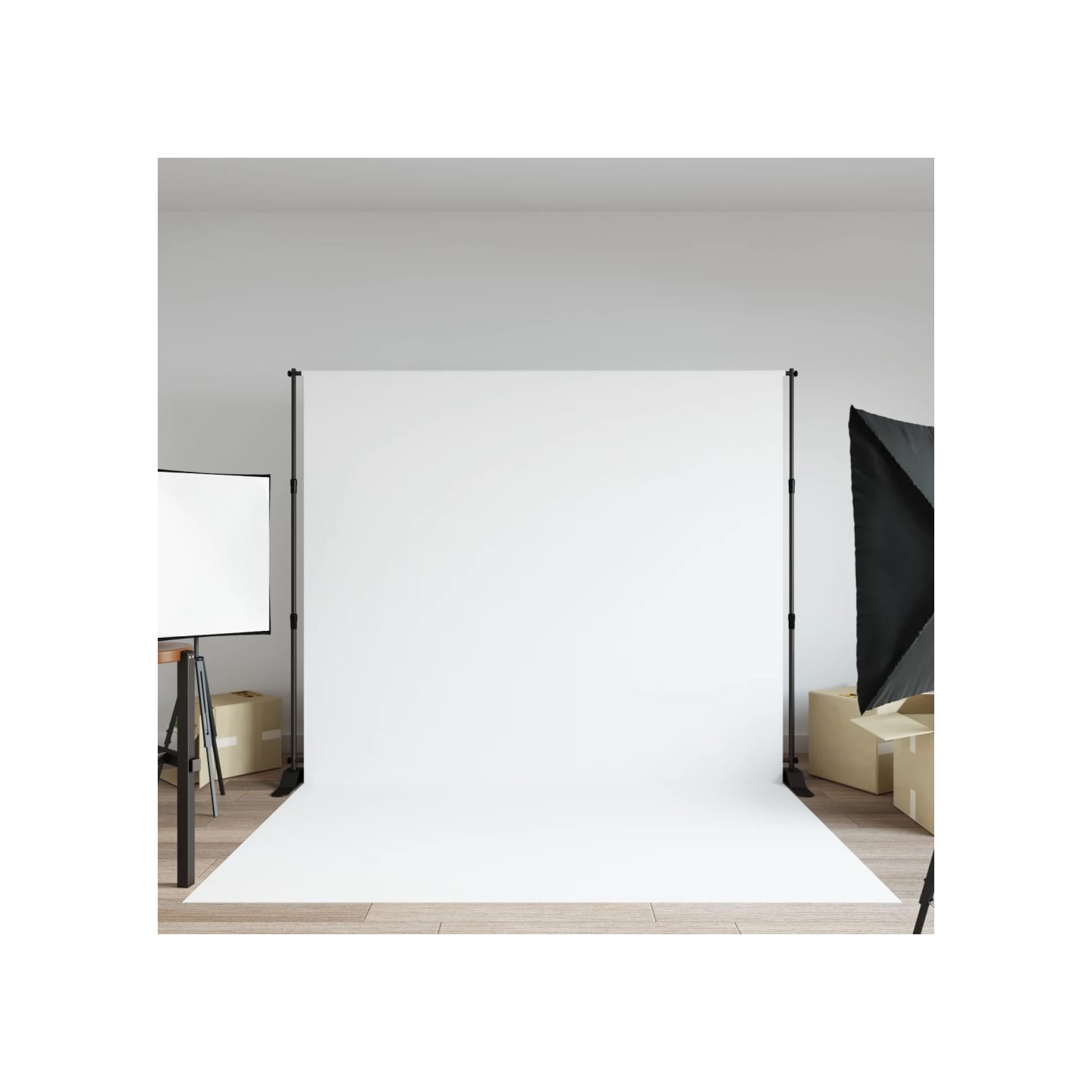 Support de toile de fond noir 254x243 cm acier