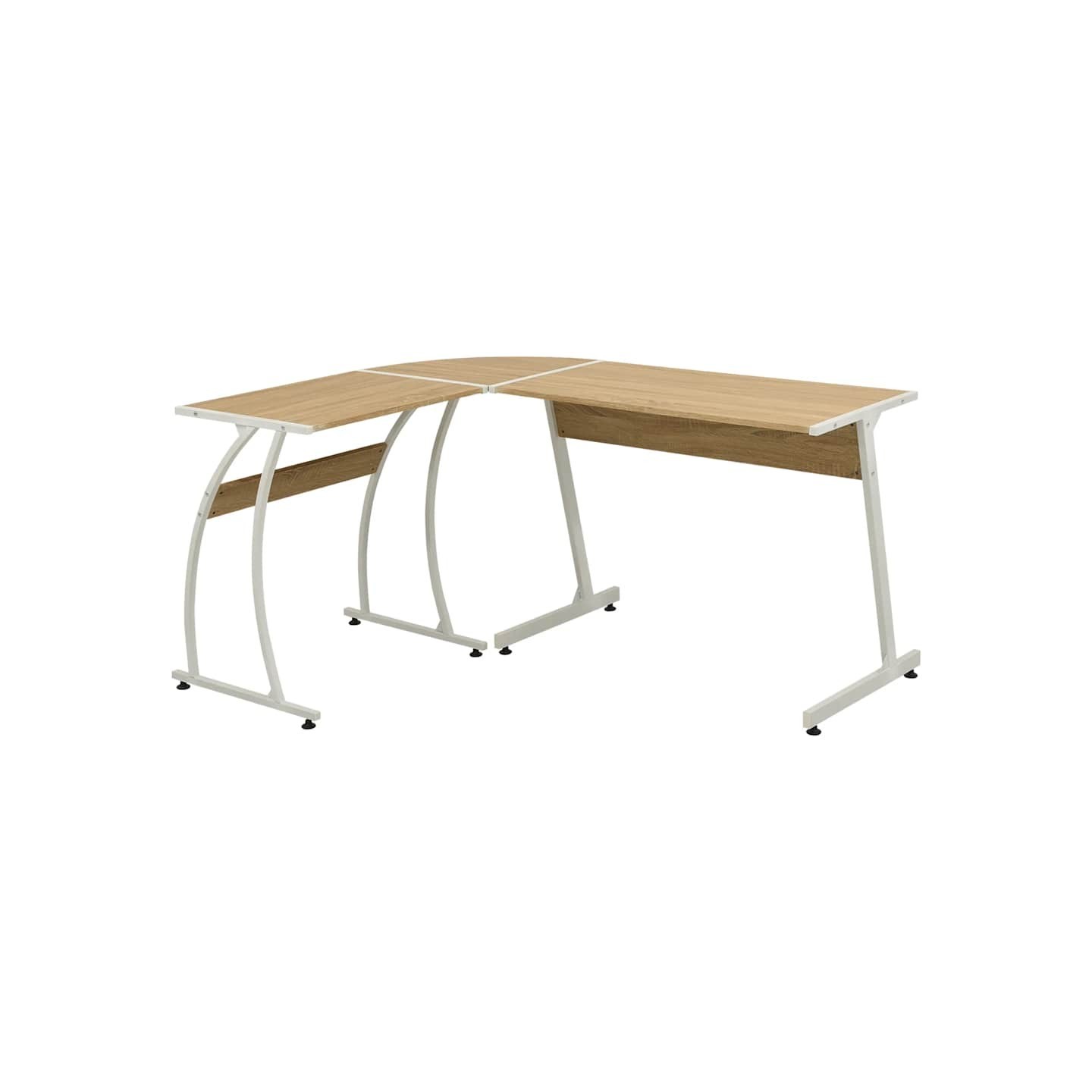Bureau d'angle en forme de L Chêne