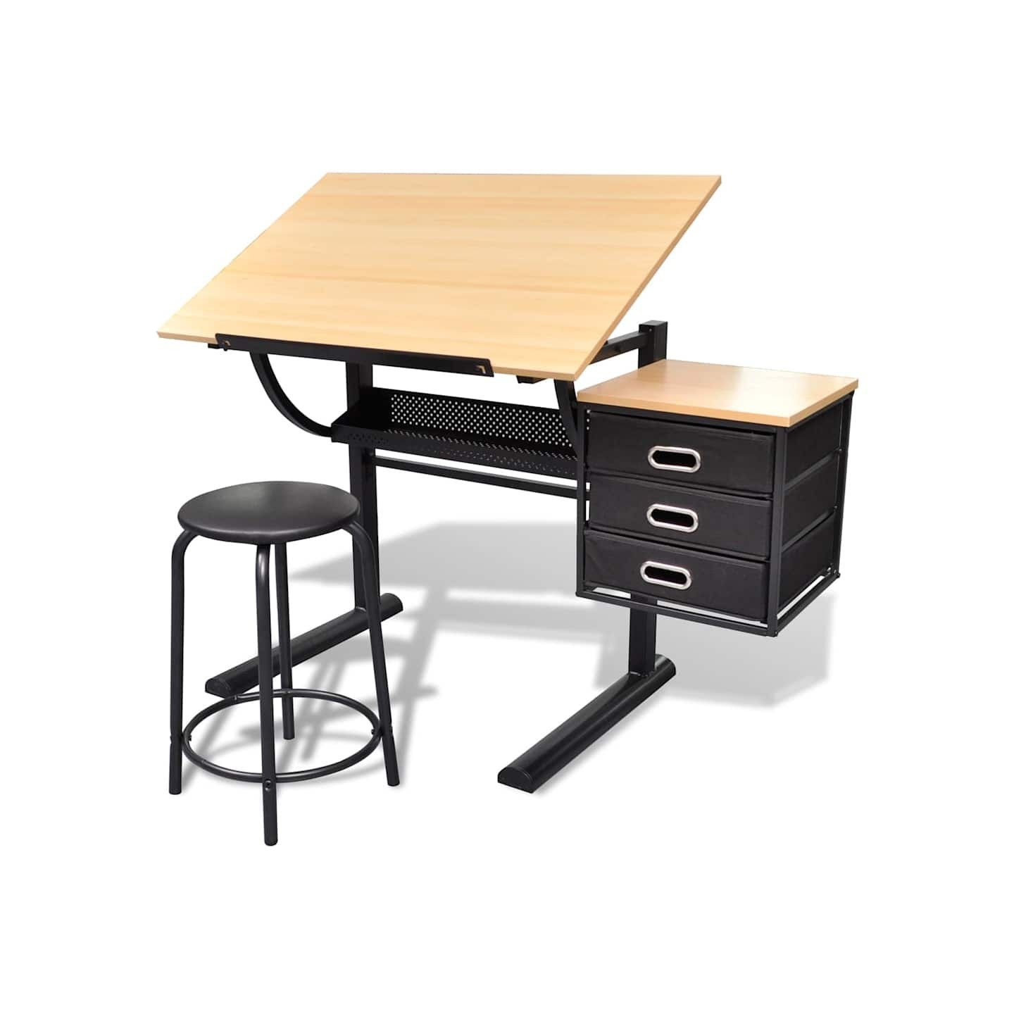 Table à dessin inclinable à 3 tiroirs avec tabouret