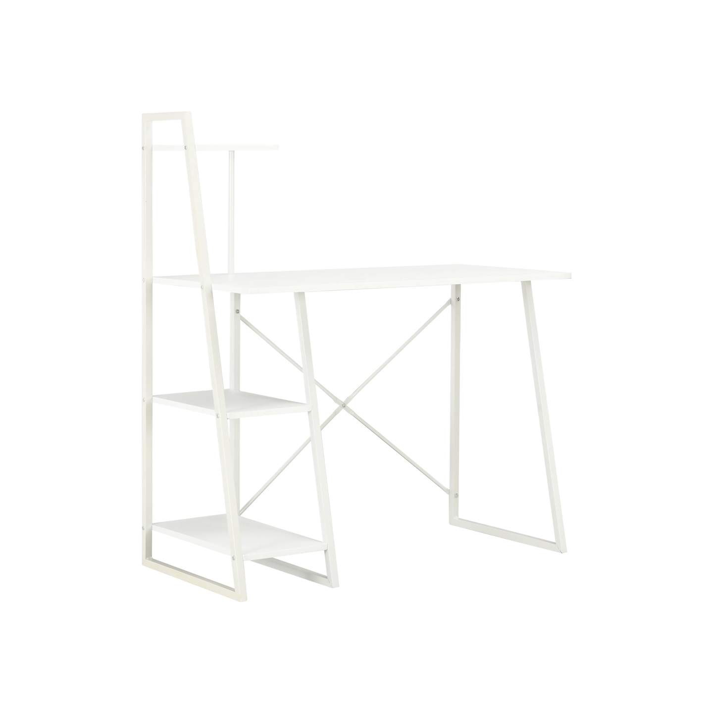 Bureau avec étagère Blanc 102x50x117 cm
