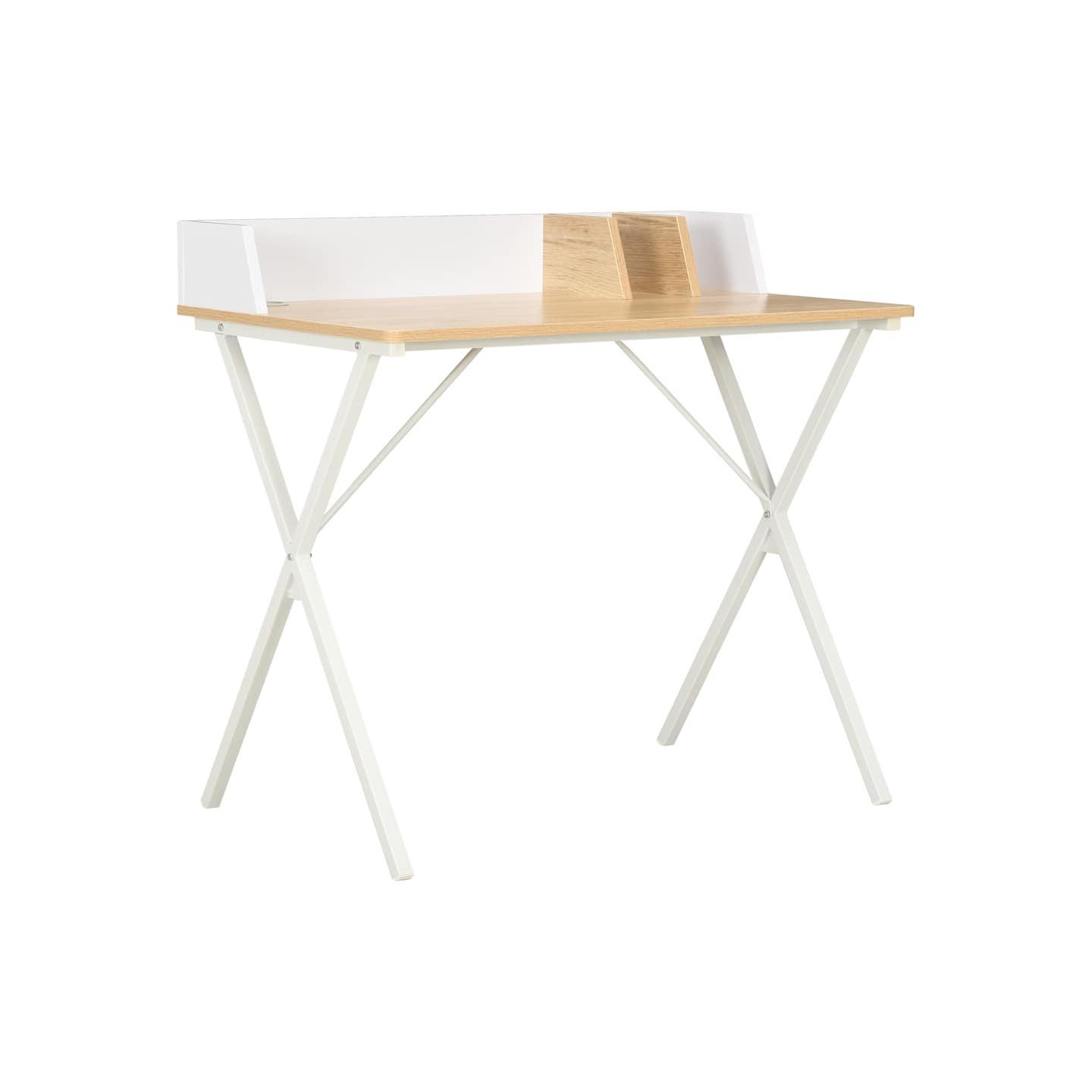 Bureau Blanc et naturel 80x50x84 cm