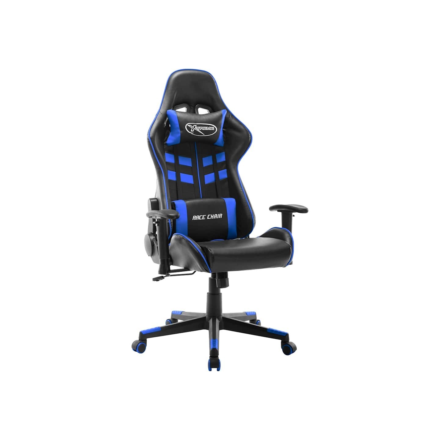 Chaise de jeu Noir et bleu Cuir artificiel