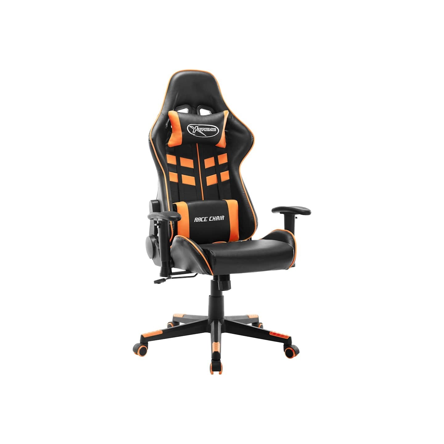 Chaise de jeu Noir et orange Cuir artificiel